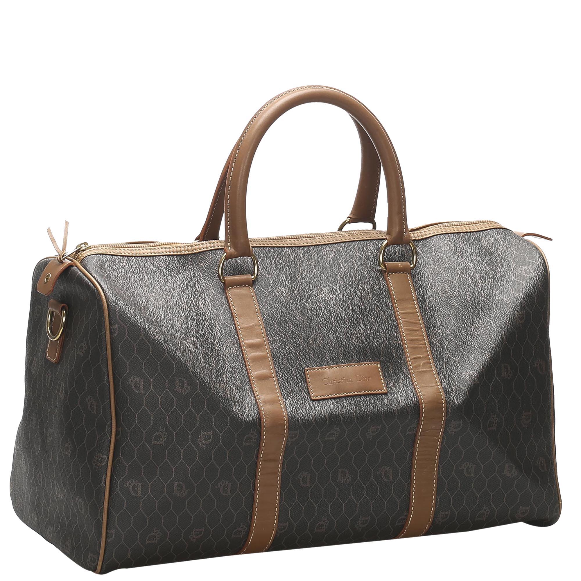 

Dior Brown Honeycomb Canvas Travel Bag, Black