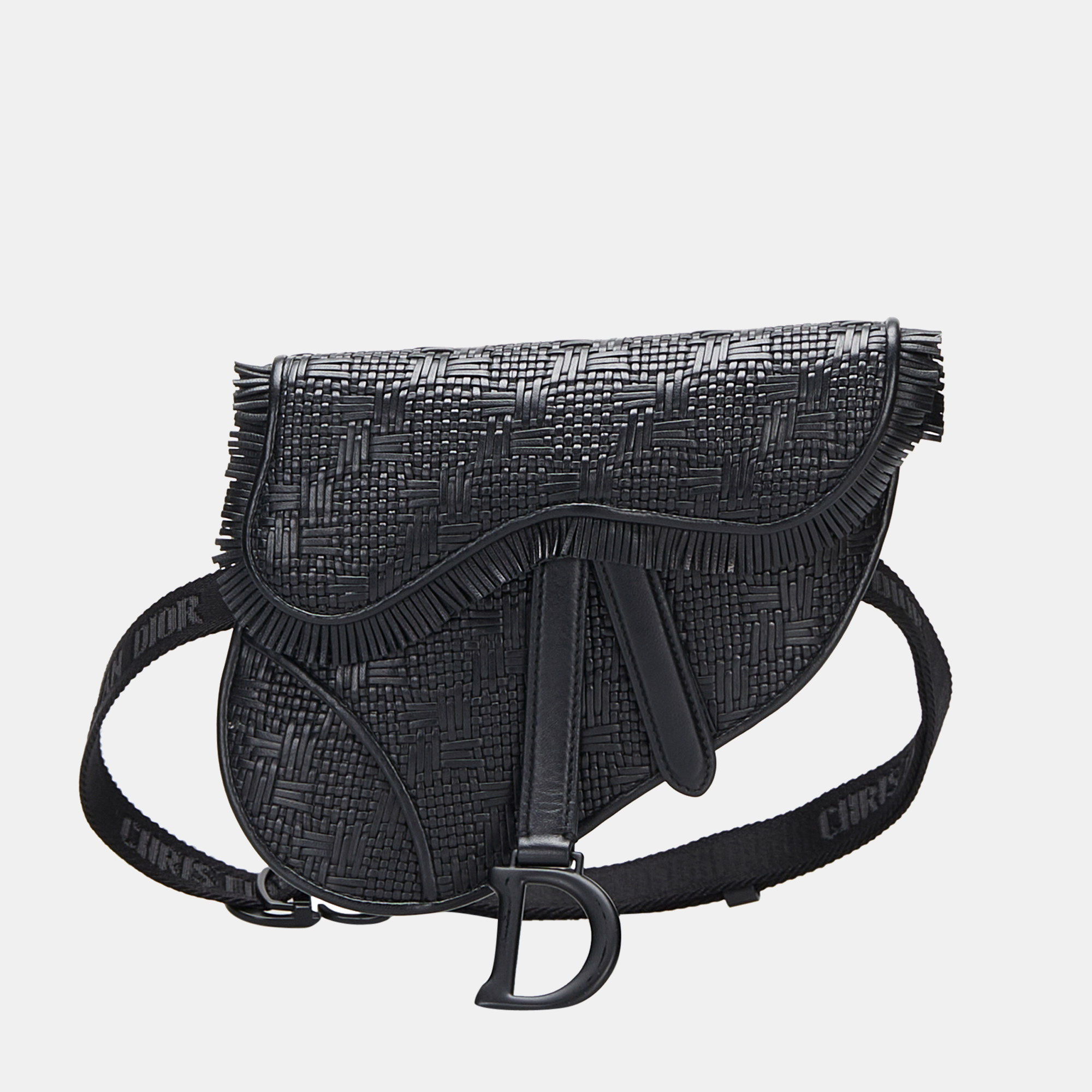 

Dior Black Ultra Matte Woven Saddle