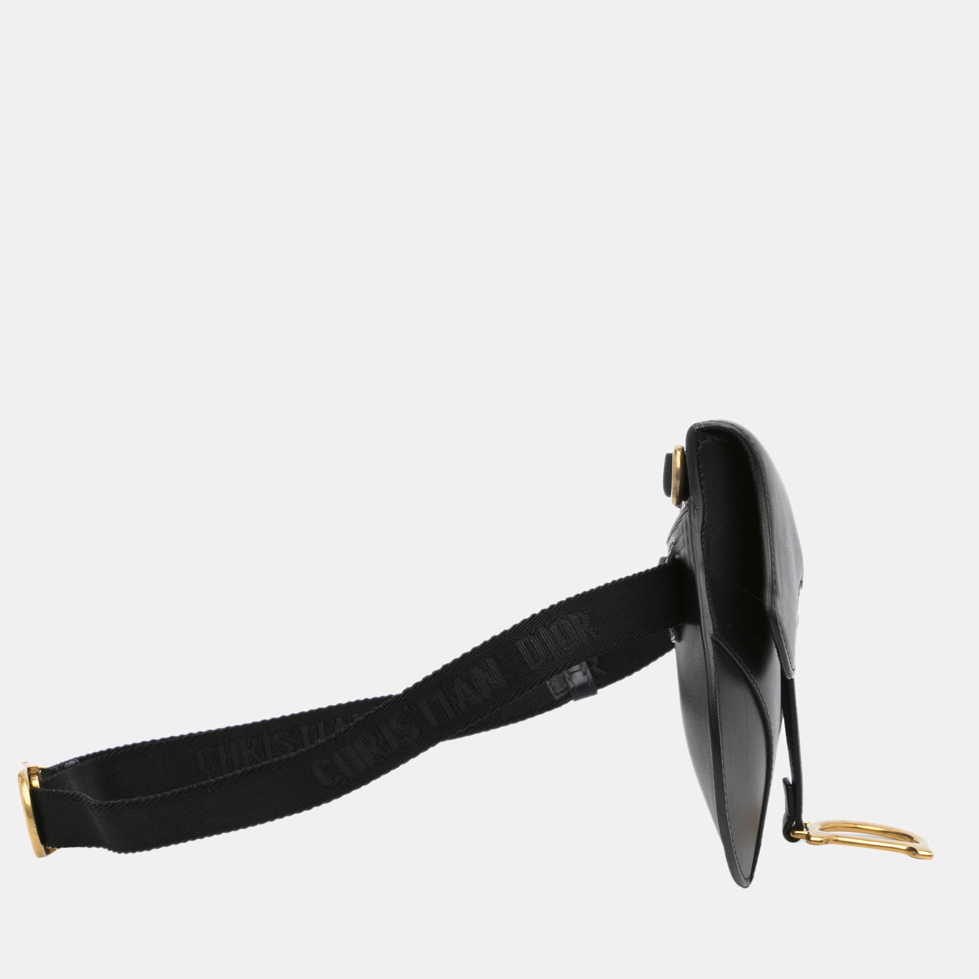 

Dior Black Leather Saddle Belt Bag