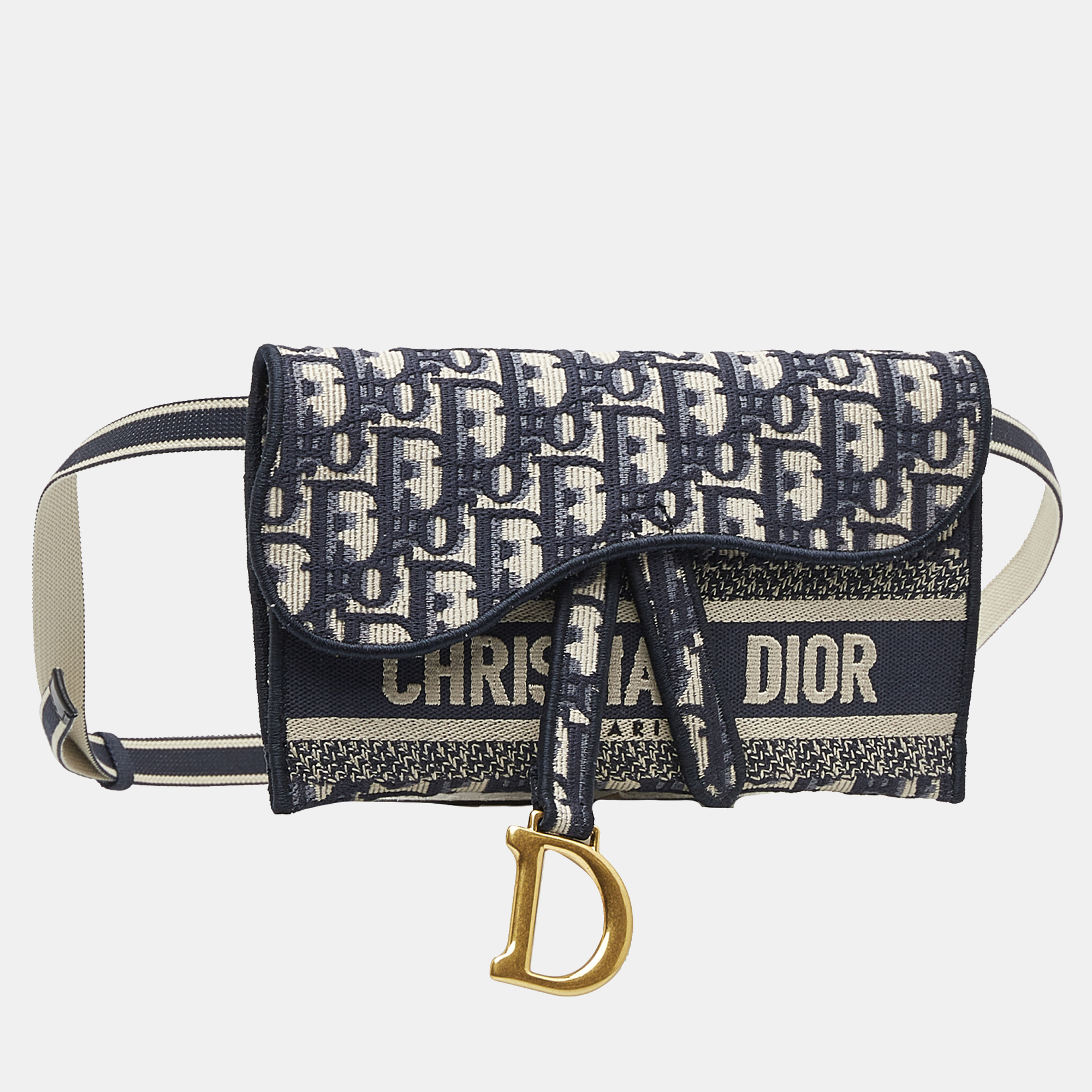 

Dior Blue Oblique Saddle Slim Belt Pouch