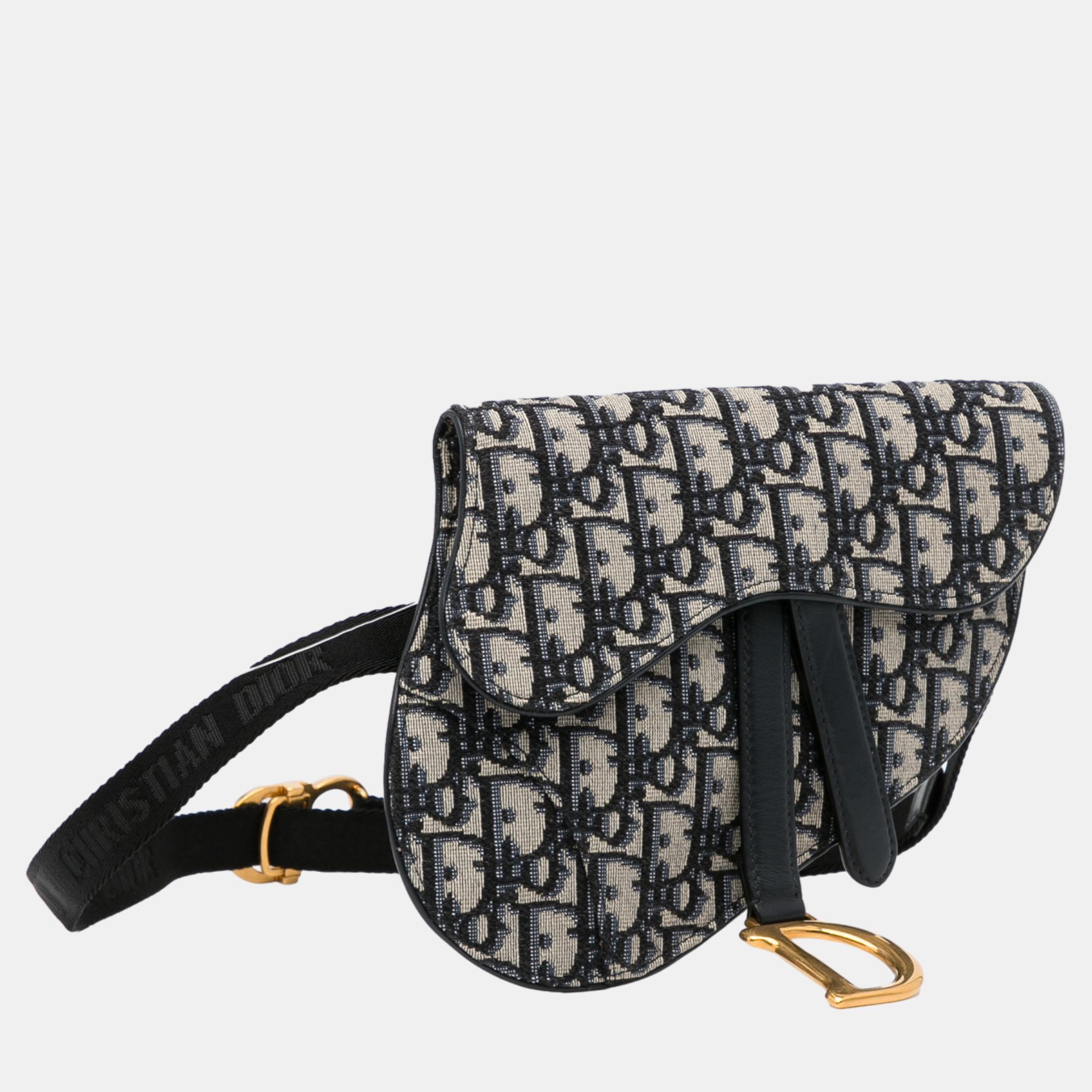

Dior Blue Oblique Canvas Saddle Belt Bag