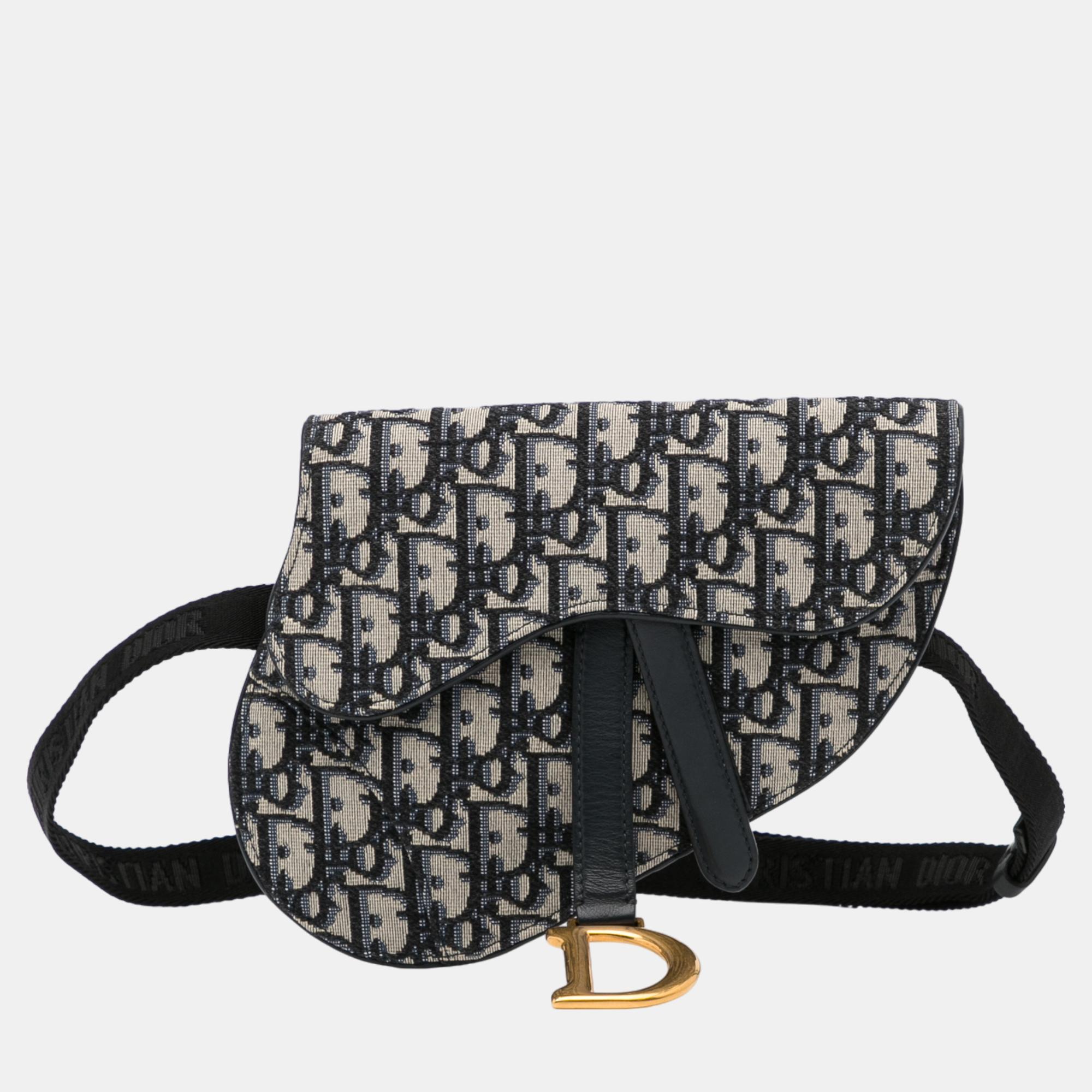 

Dior Blue Oblique Canvas Saddle Belt Bag