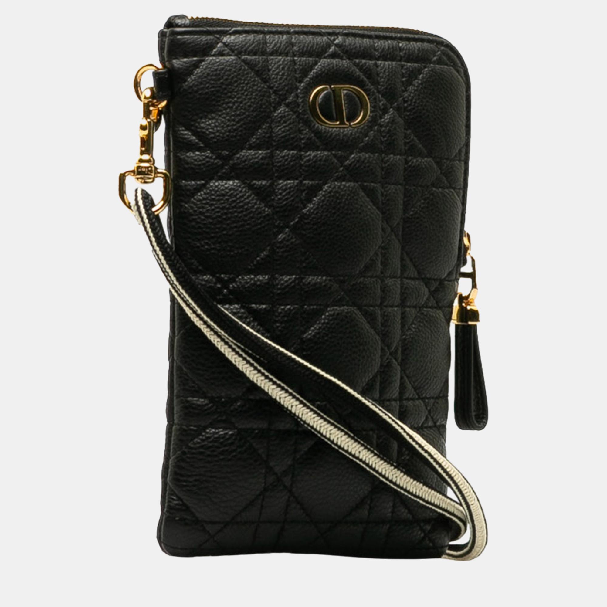 

Dior Black Cannage Caro Multifunctional Pouch