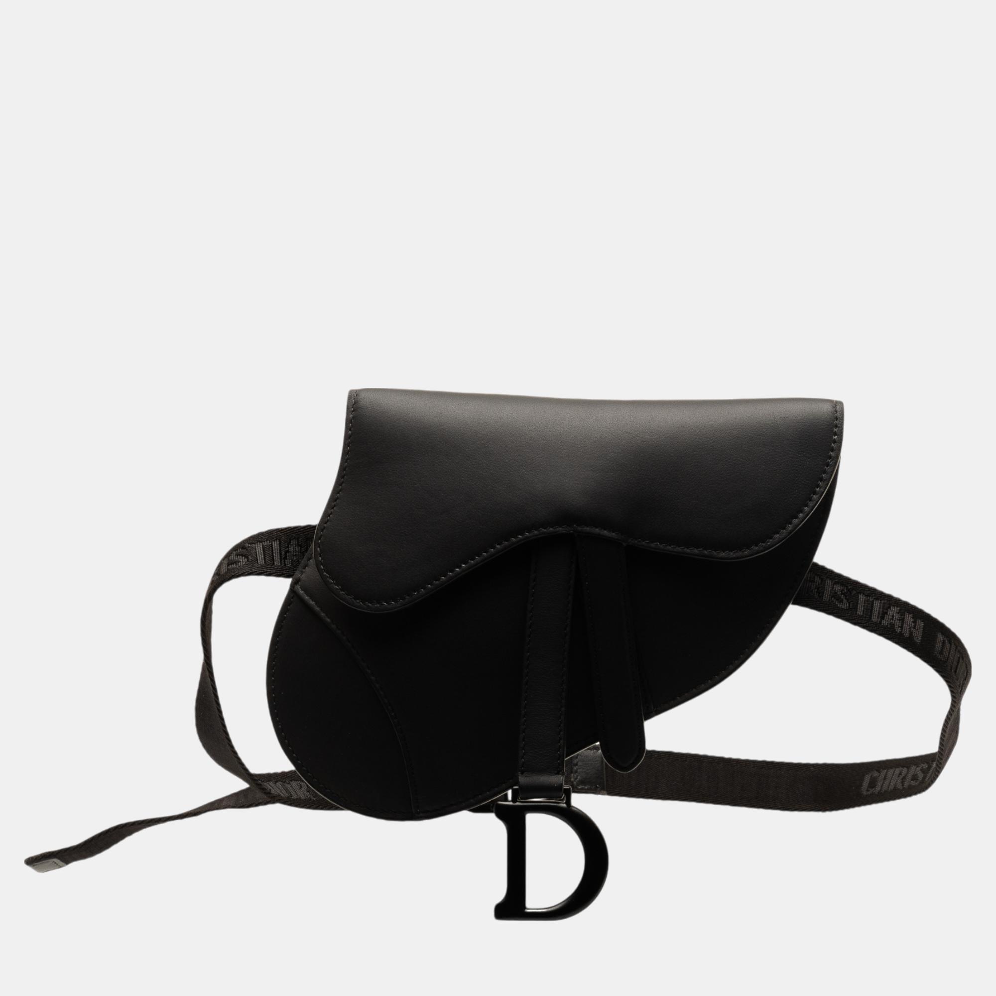 

Dior Black Ultra Matte Saddle Belt Bag