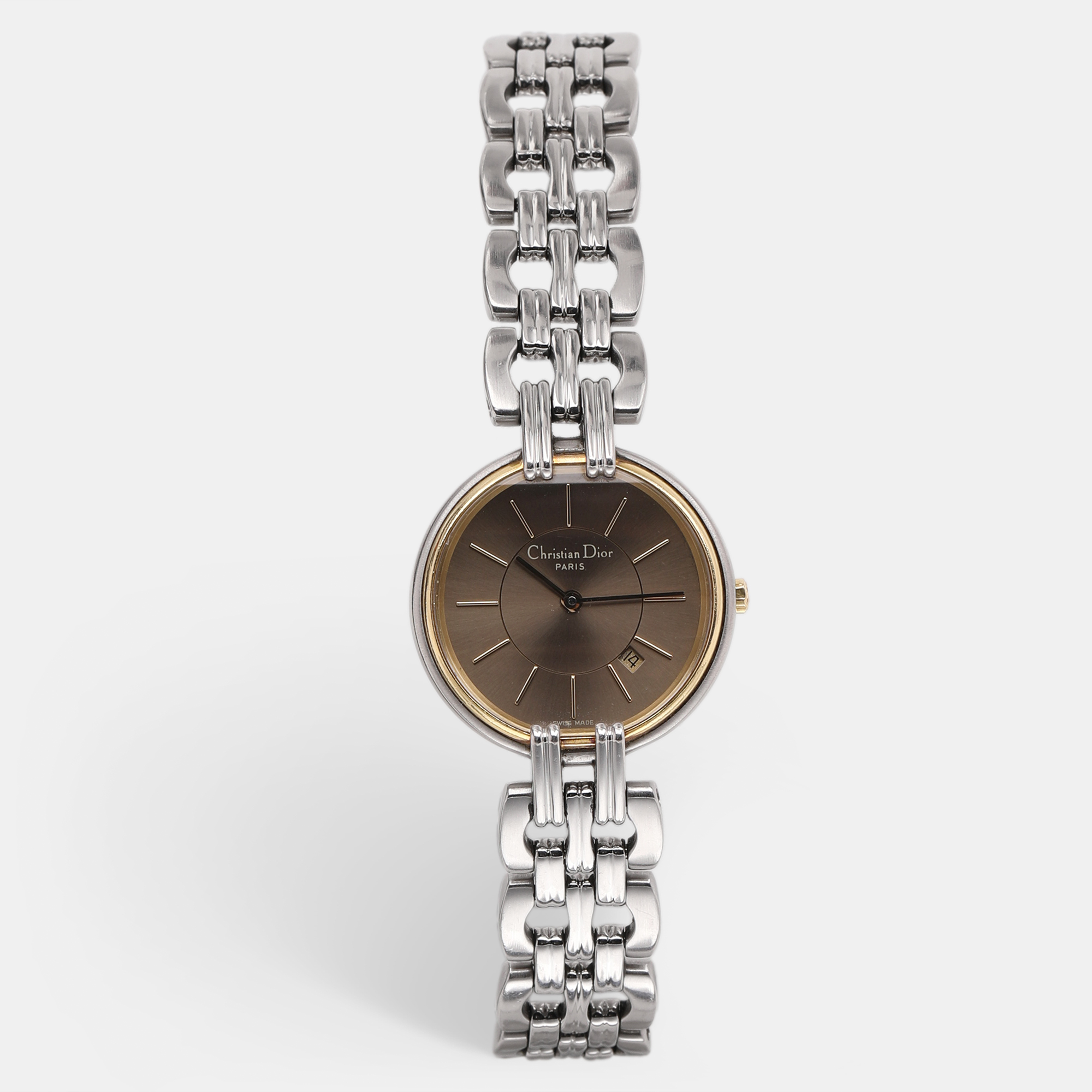 

Christian Dior Silvered Brown Two-Tone Stainless Steel