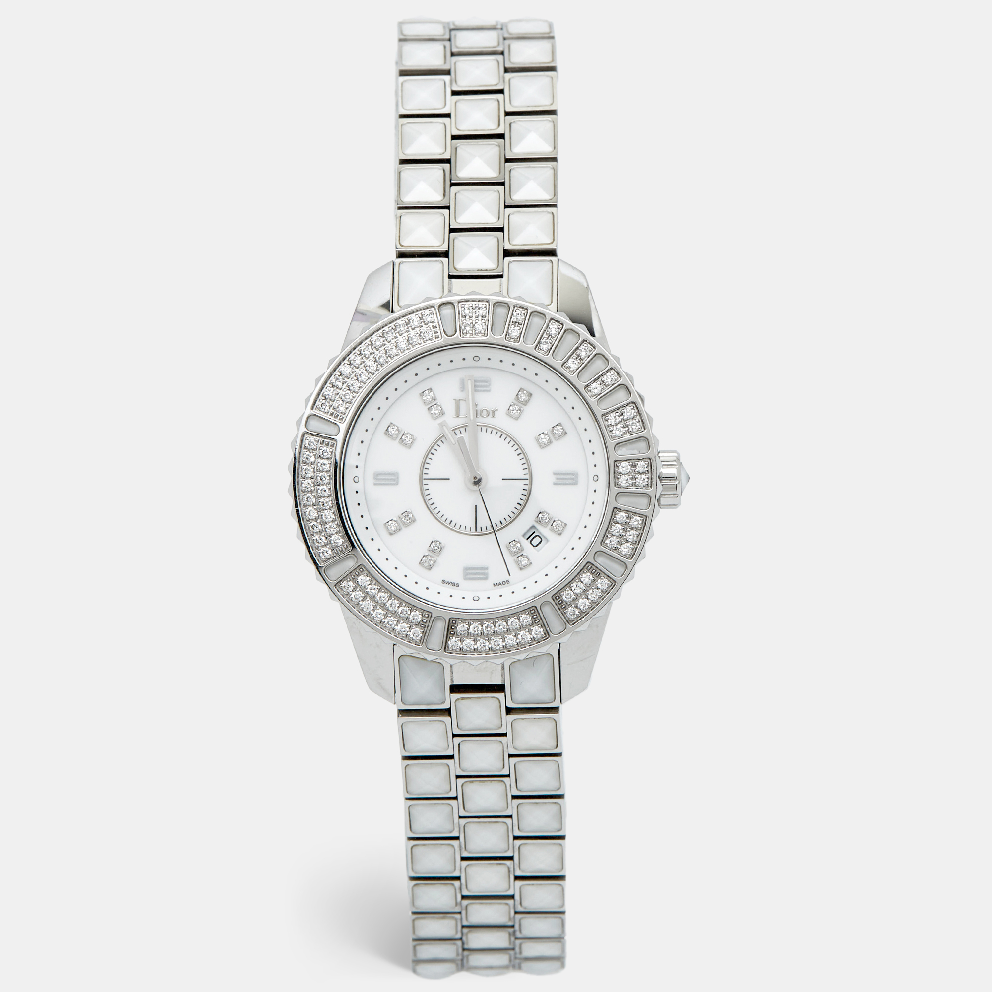 

Dior White Stainless Steel Diamonds Christal CD113118M001 Women's Wristwatch