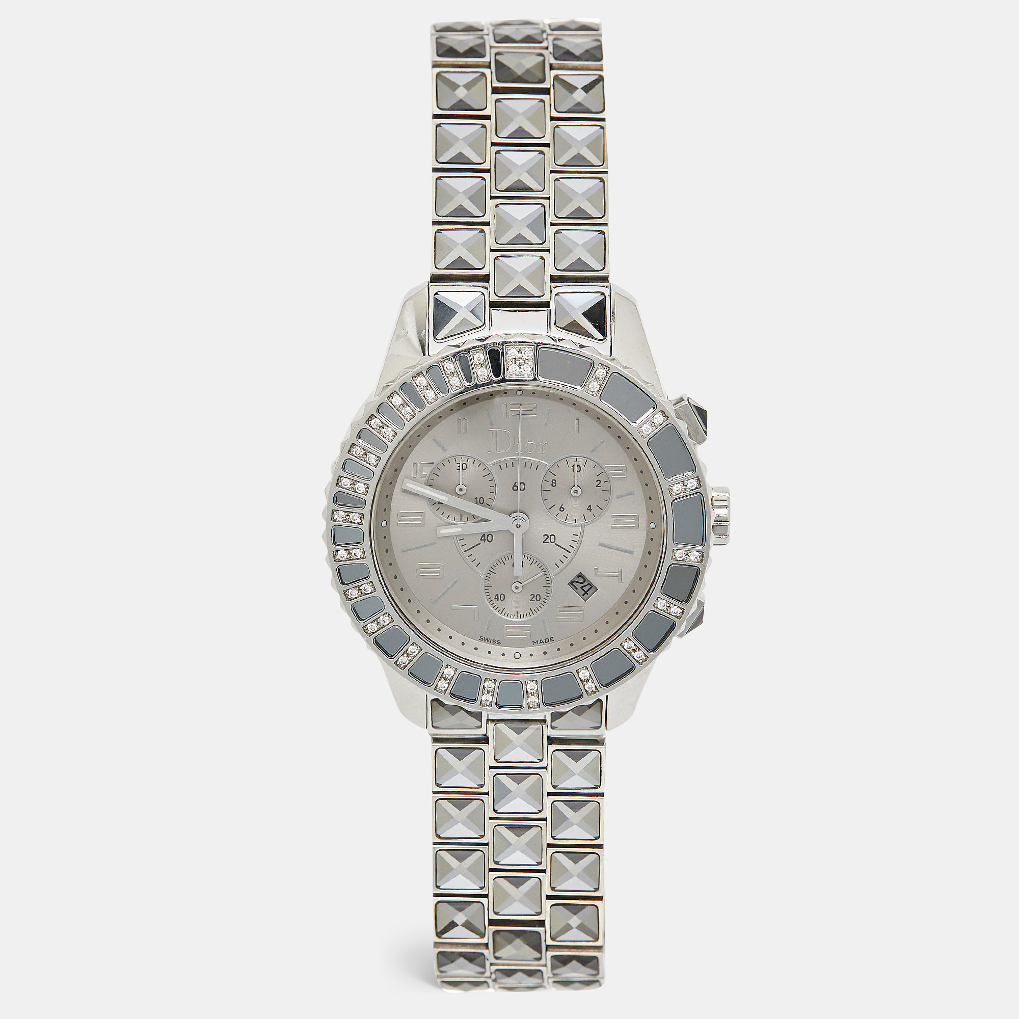 

Dior Grey Stainless Steel DIamond Christal CD114313M002 Women's Wristwatch