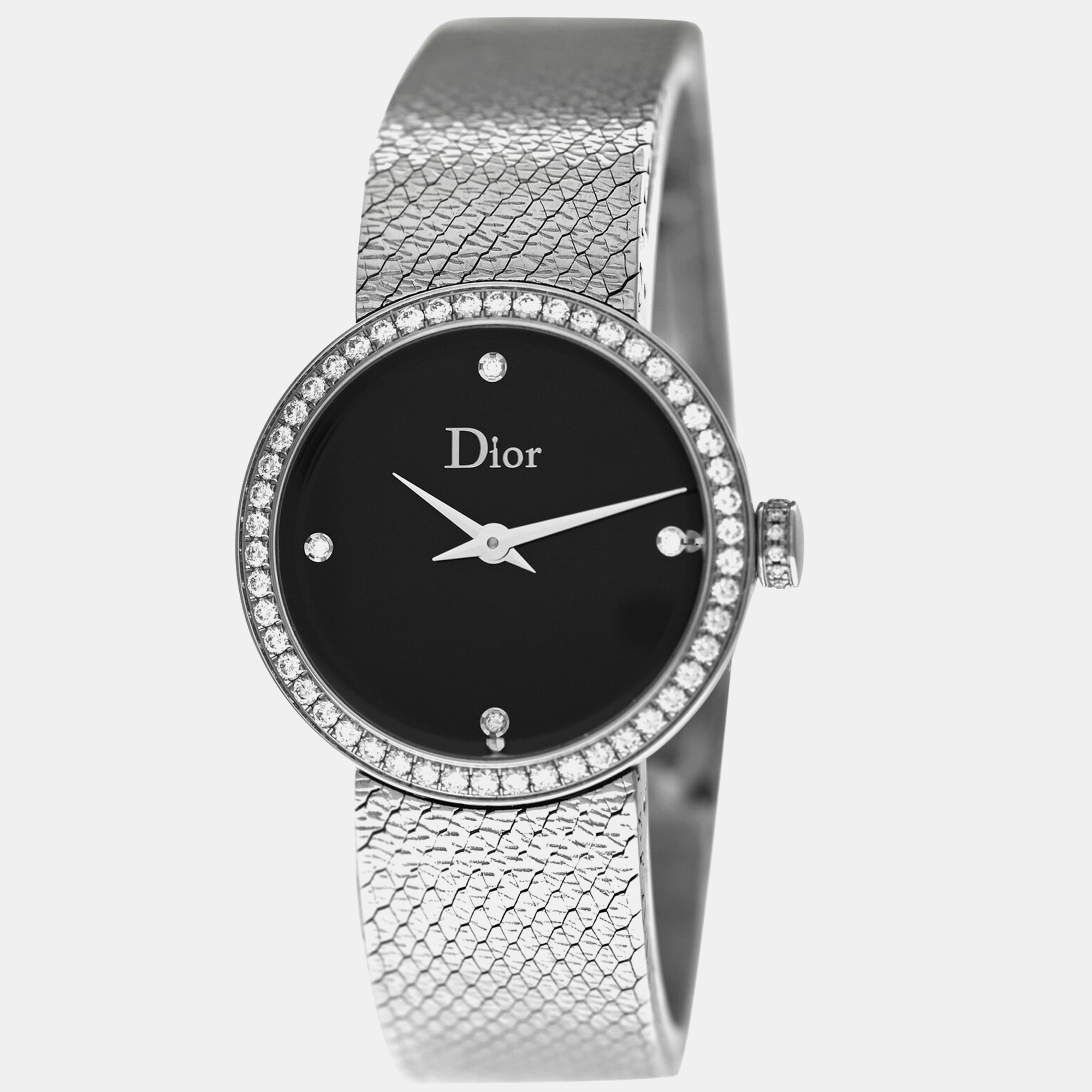 

Dior La D De Dior CD047111M002 Quartz Diamond Stainless Steel Women's Wristwatch 25 mm, Black