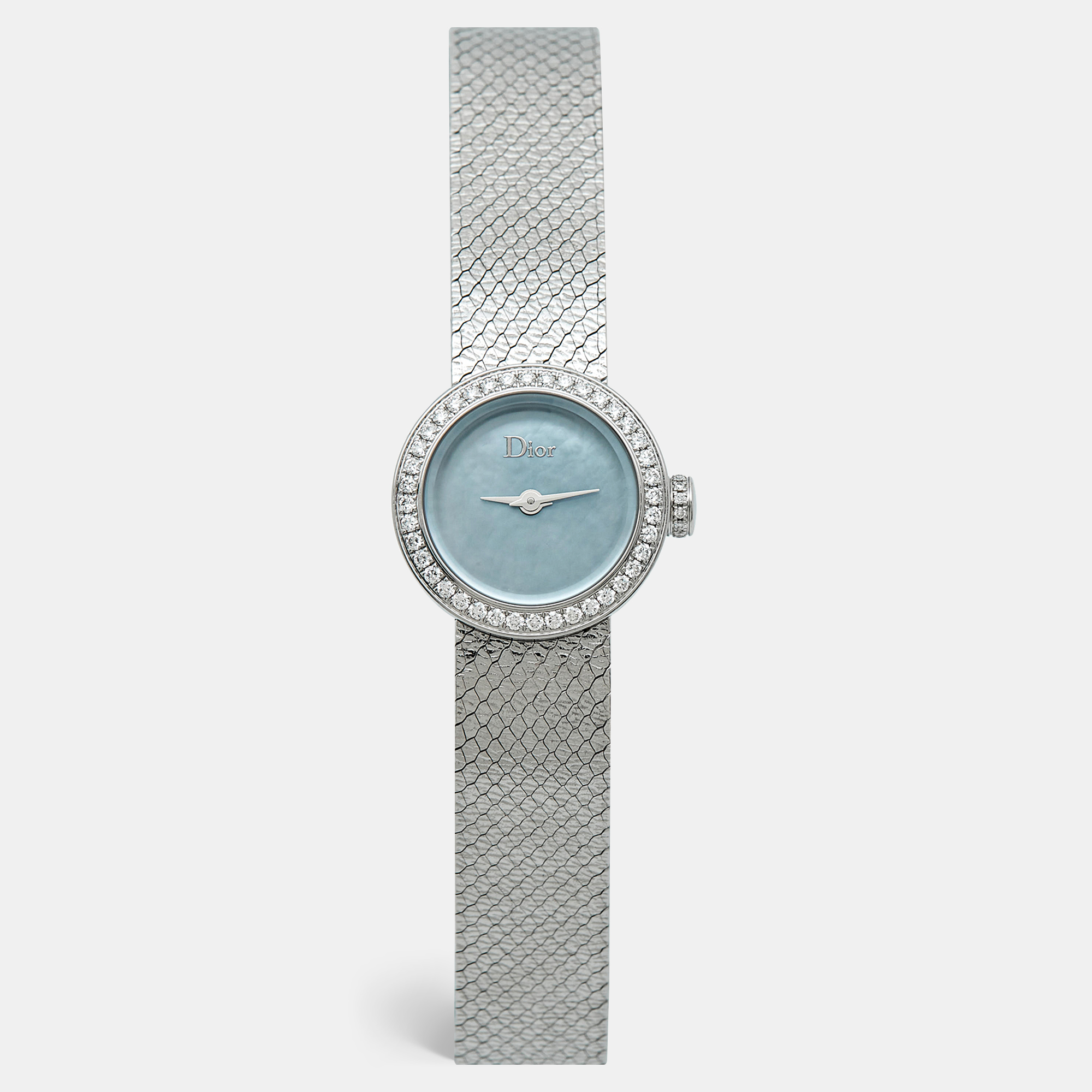 

Dior La D de Dior Satine CD040110M002 Mother of Pearl Stainless Steel Diamond Women's Wristwatch, Silver