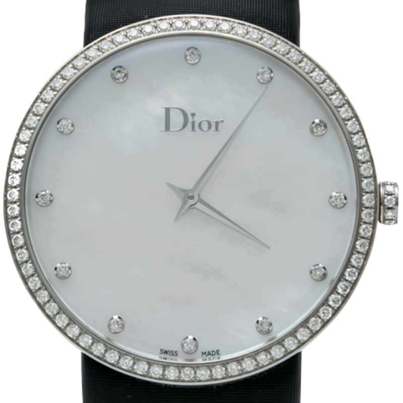 

Dior White Mother Of Pearl Steel La D D De Dior Diamonds Women's Watch