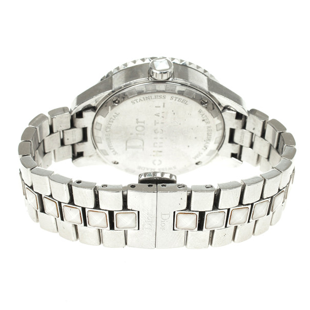 Pre-owned Dior Christal Womens Wristwatch 28.5 Mm In Silver