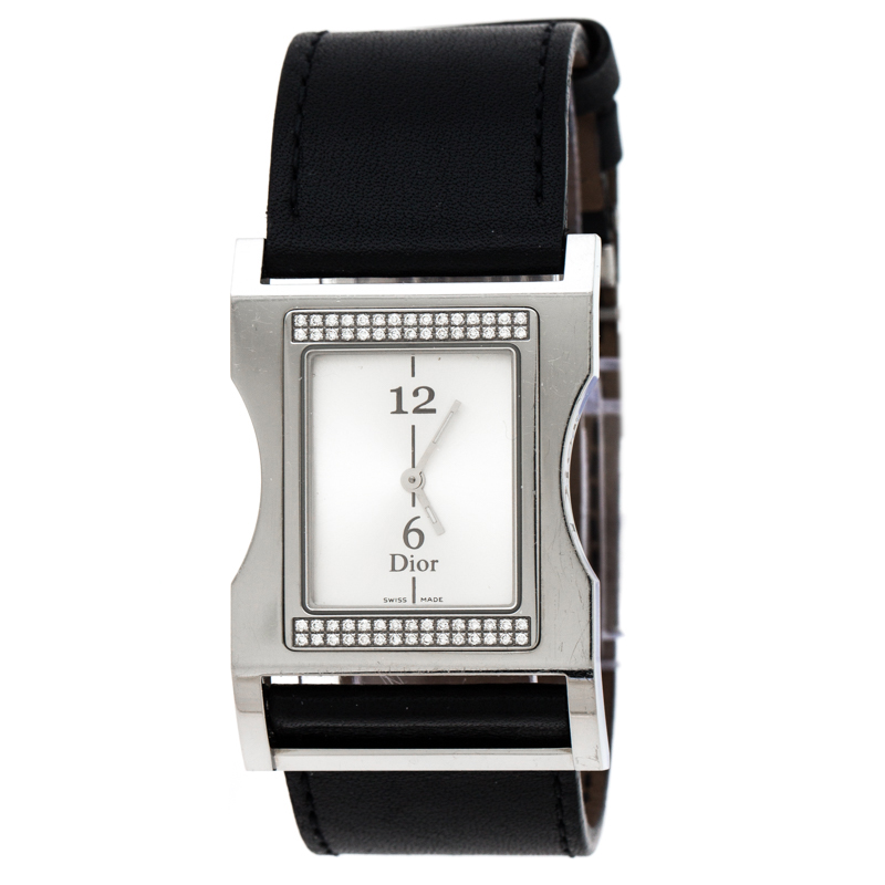 Dior Silver Stainless Steel Diamonds Chris 47 CD033112 Women's Wristwatch 30 mm