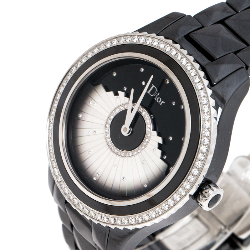 

Dior Mother of Pearl Ceramic Diamond VIII Placed Vendome Grand Bal CD124BE0 Women's Wristwatch, Black