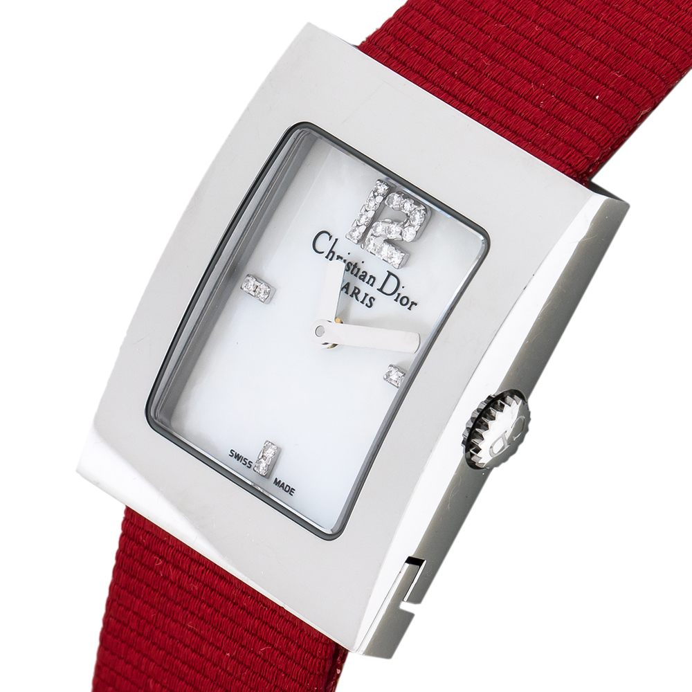 

Dior Mother Of Pearl Stainless Steel Malice D108-109 Women's Wristwatch, Red