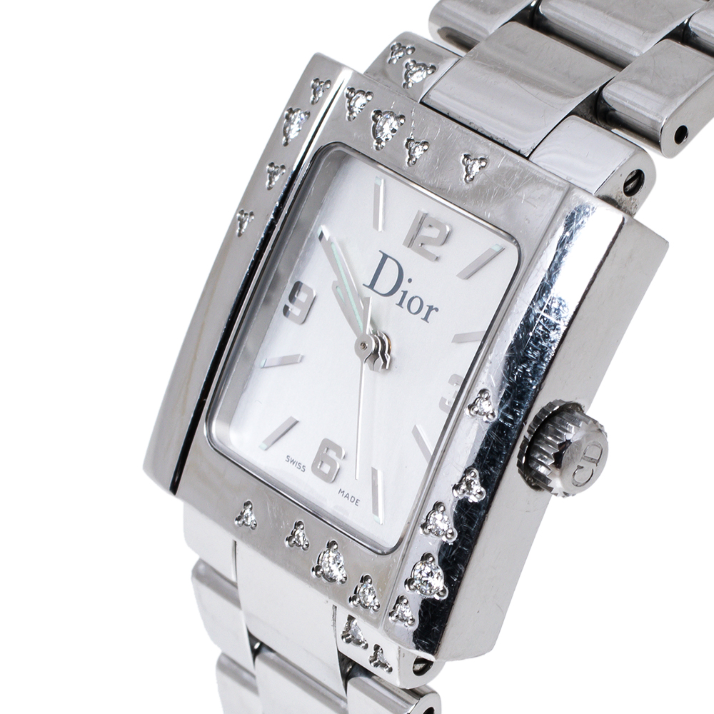 

Dior SIlver Stainless Steel Diamond Riva D98-1014 Women's Wristwatch
