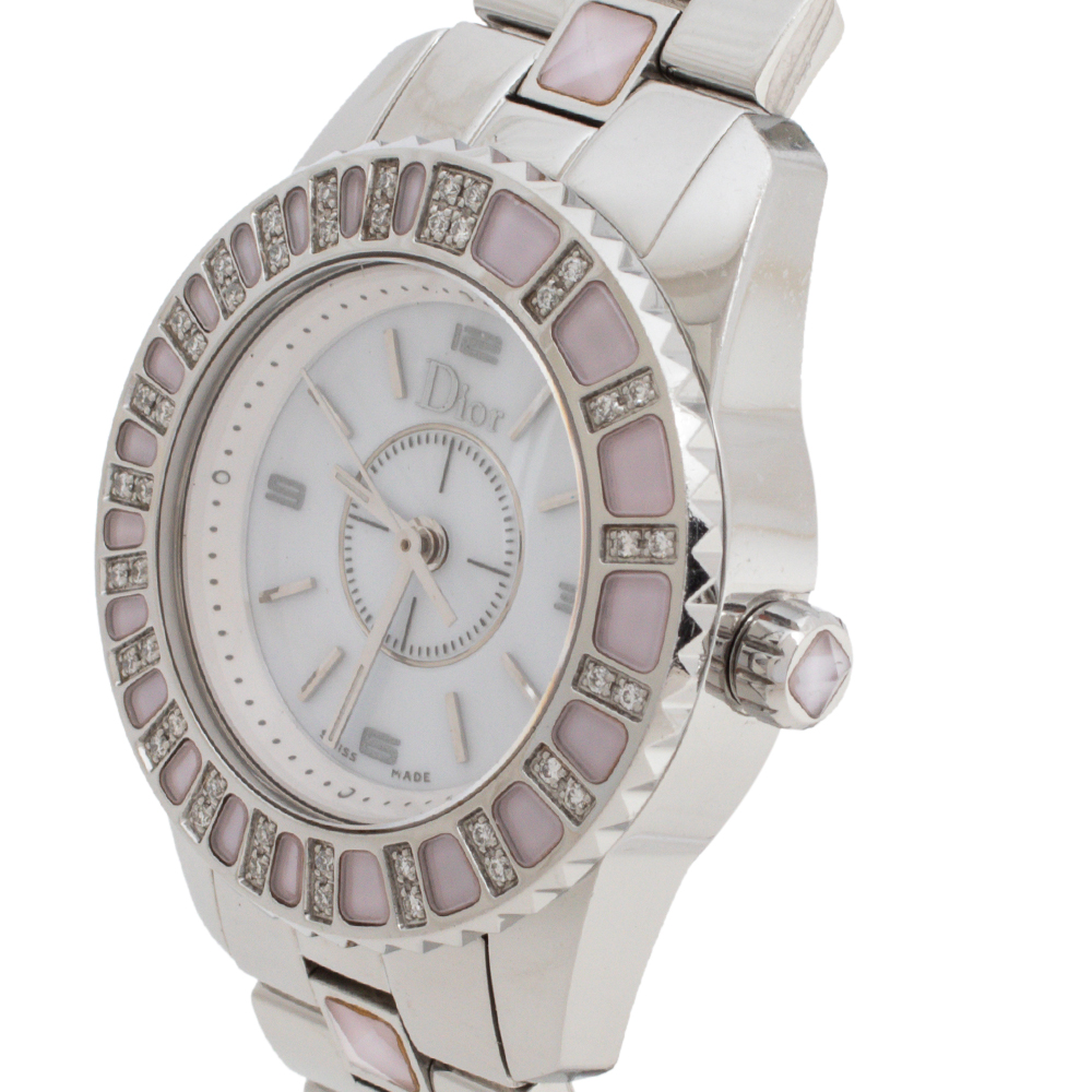 

Dior Mother Of Pearl Stainless Steel Diamond Christal CD112111M001 Women's Wristwatch, Silver