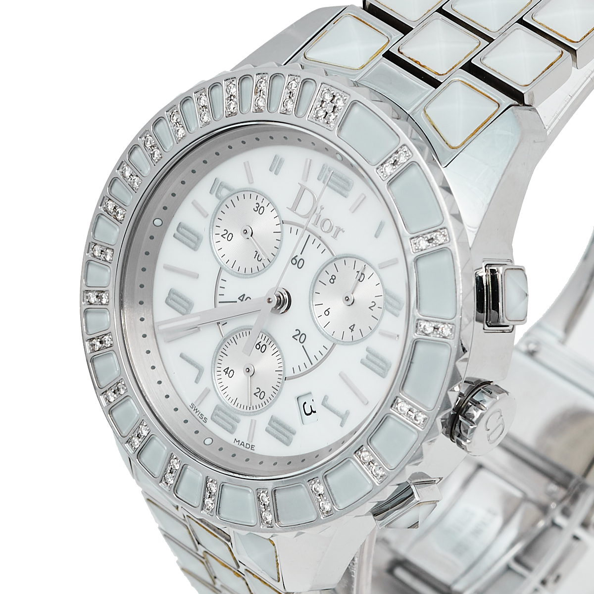 

Dior White Stainless Steel Diamonds Christal CD114311M001 Women's Wristwatch
