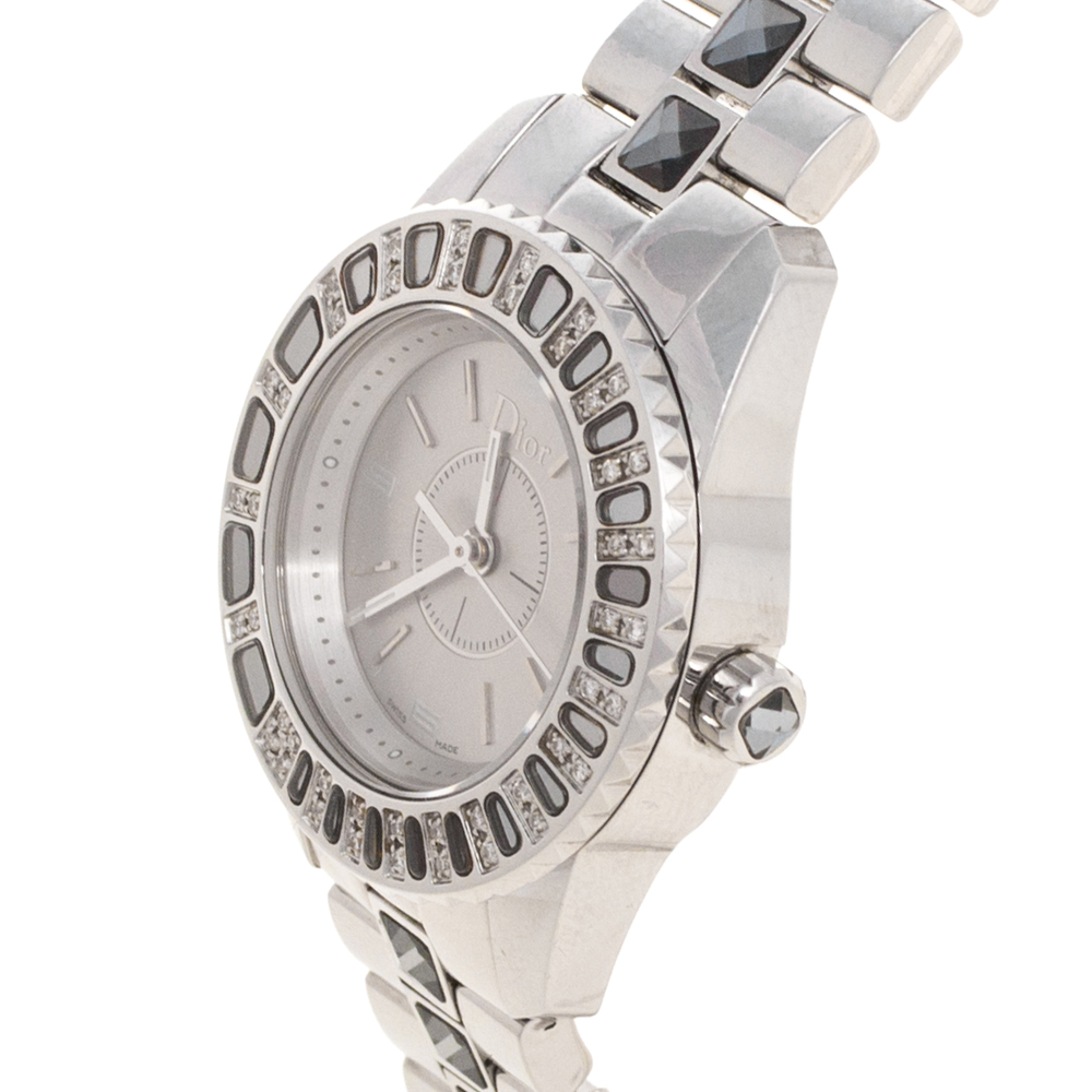 

Dior Grey Stainless Steel Diamond Christal CD112115M001 Women's Wristwatch