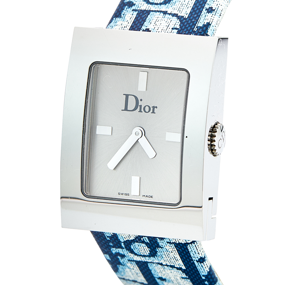 

Christian Dior Silver Stainless Steel Leather Malice D78-109 Women's Wristwatch