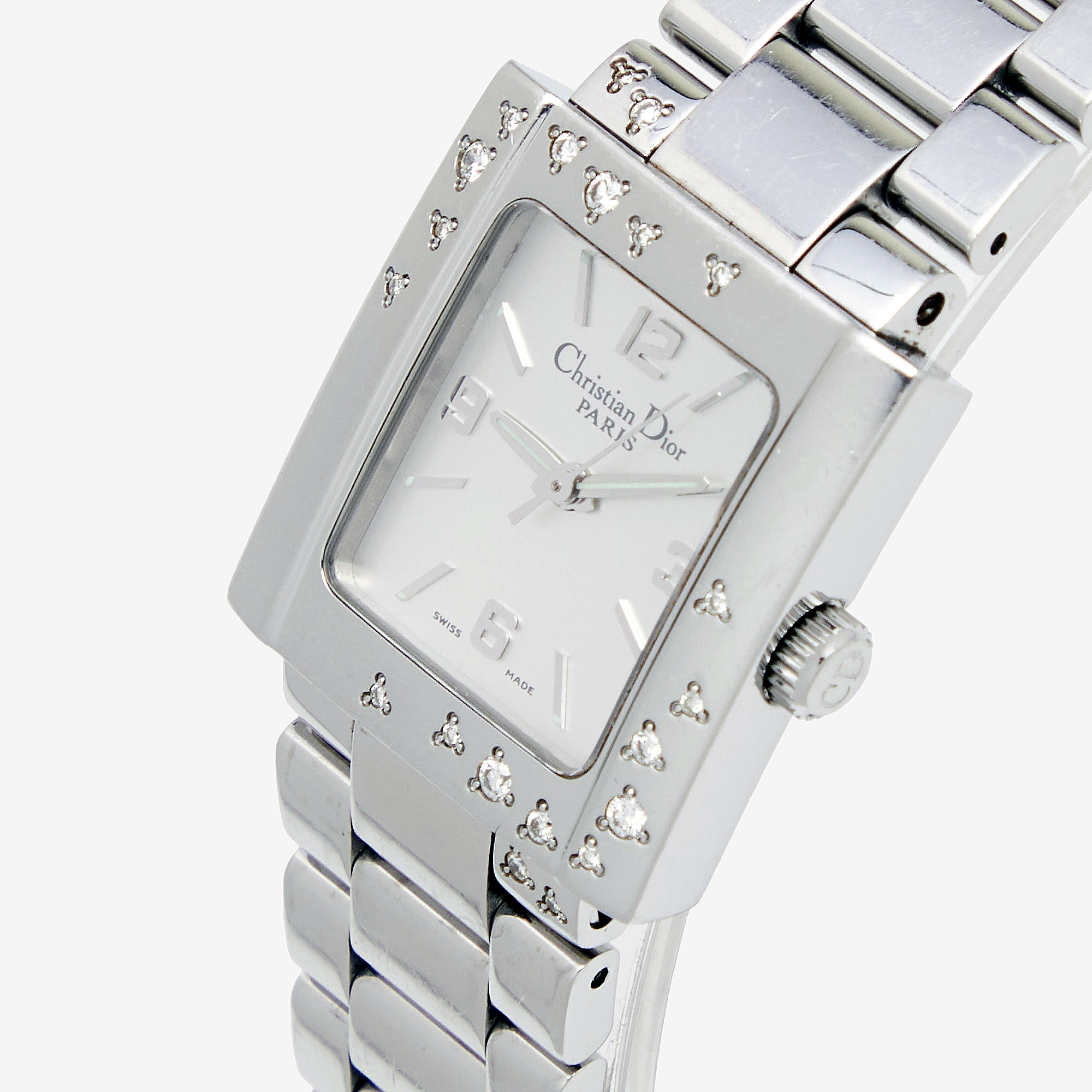 

Christian Dior Silver Stainless Steel Diamond Riva D98-1014 Women's Wristwatch