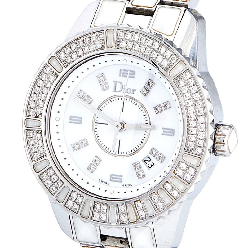 

Dior White Stainless Steel Diamonds Christal CD113118M001 Women's Wristwatch