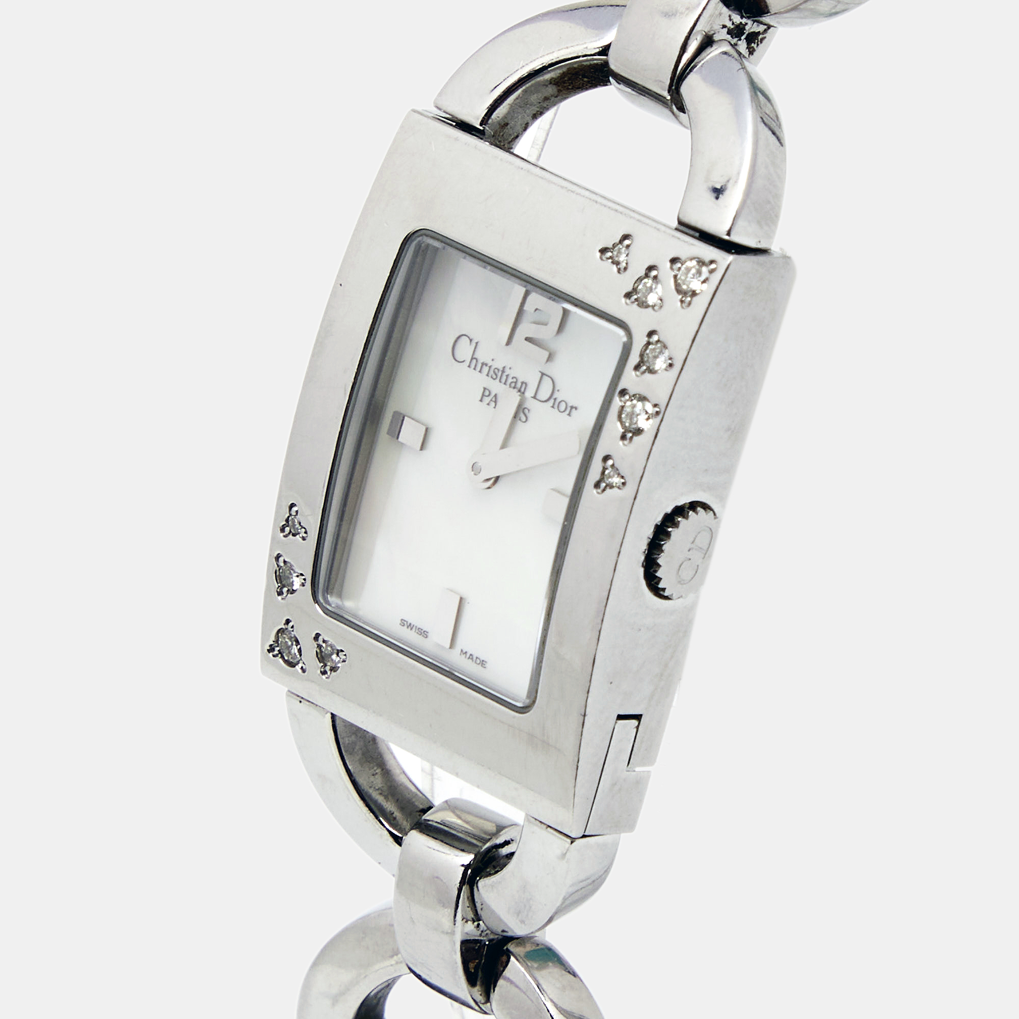 

Christian Dior Mother of Pearl Stainless Steel Diamond Malice D78-1091 Women's Wristwatch, White