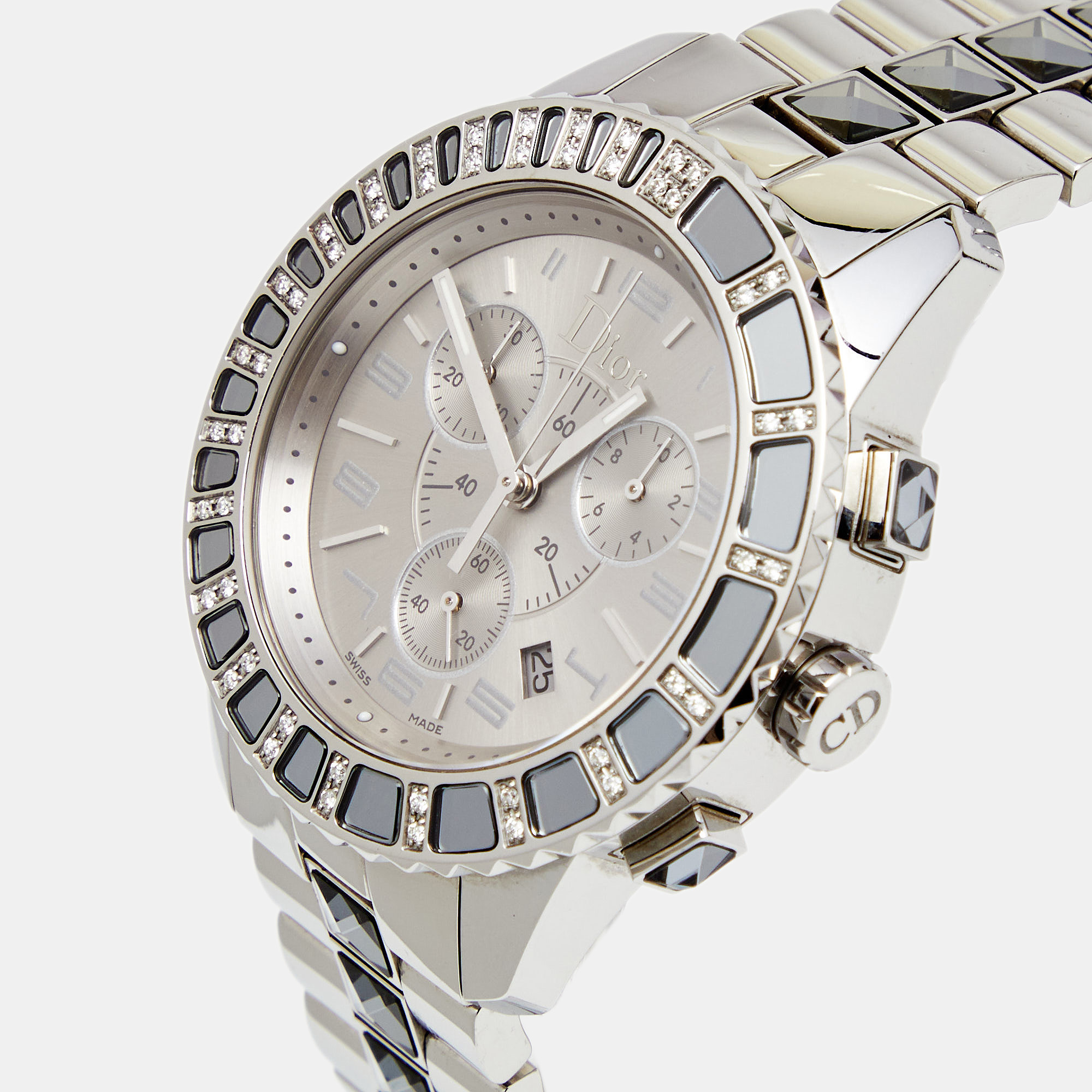 

Dior Silver Stainless Steel Diamond Christal CD114313 Women's Wristwatch