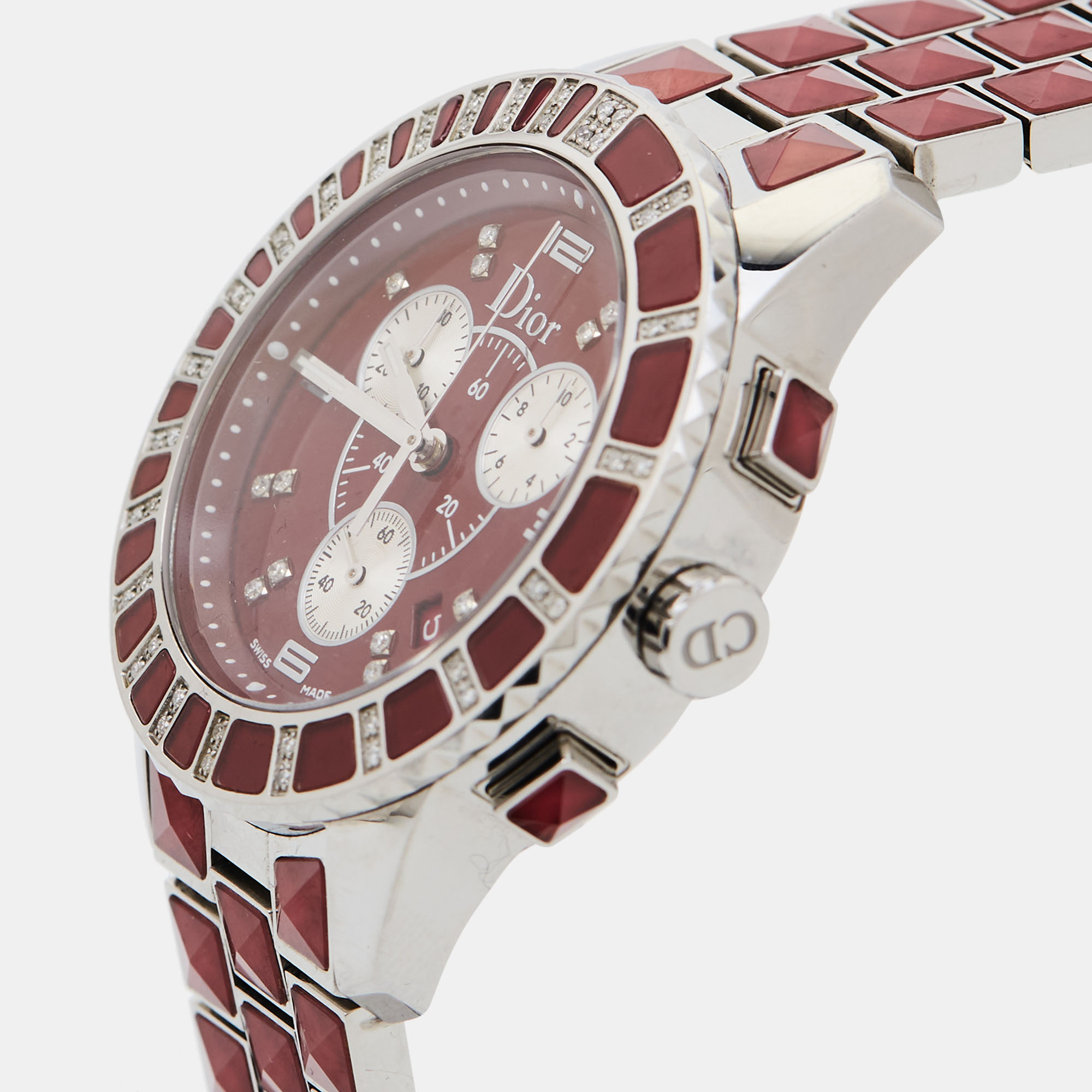 

Dior Red Stainless Steel Diamond Christal CD11431GM001 Women's Wristwatch