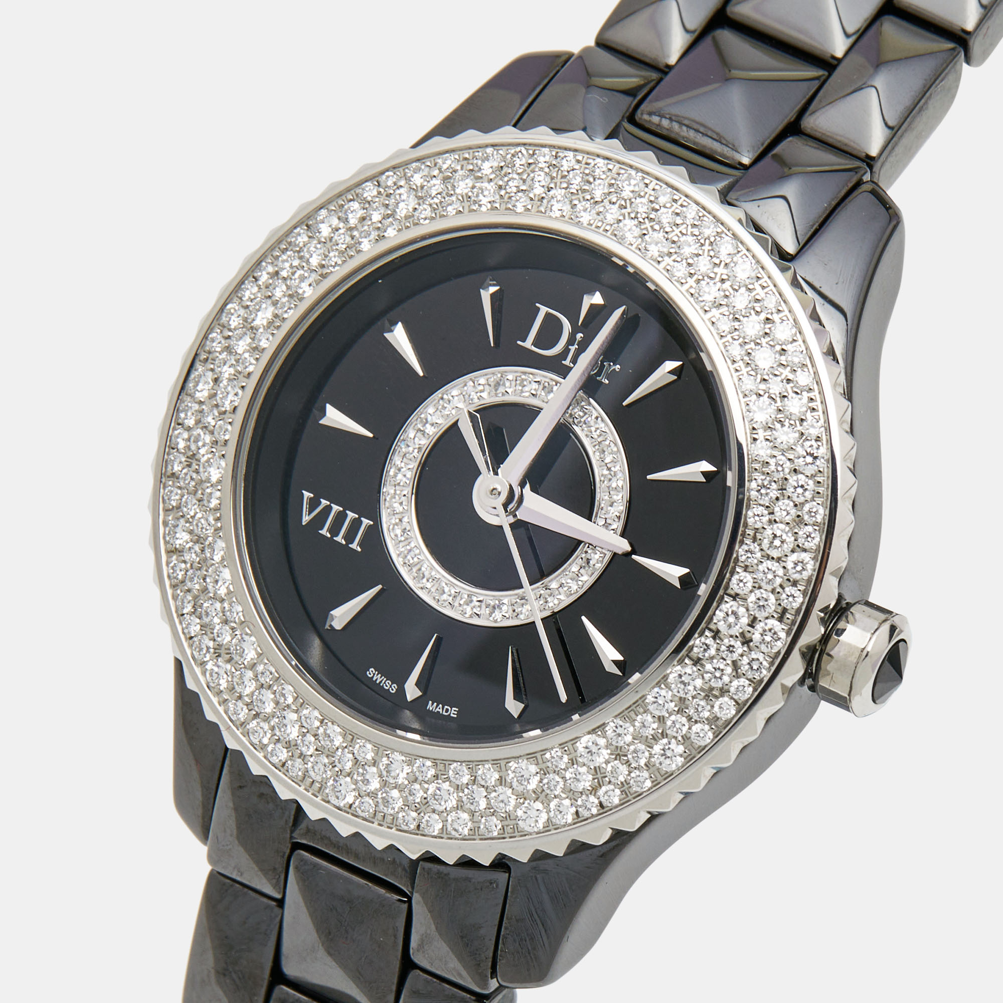 

Dior Black Diamond Ceramic Stainless Steel VIII CD1221E5C001 Women's Wristwatch