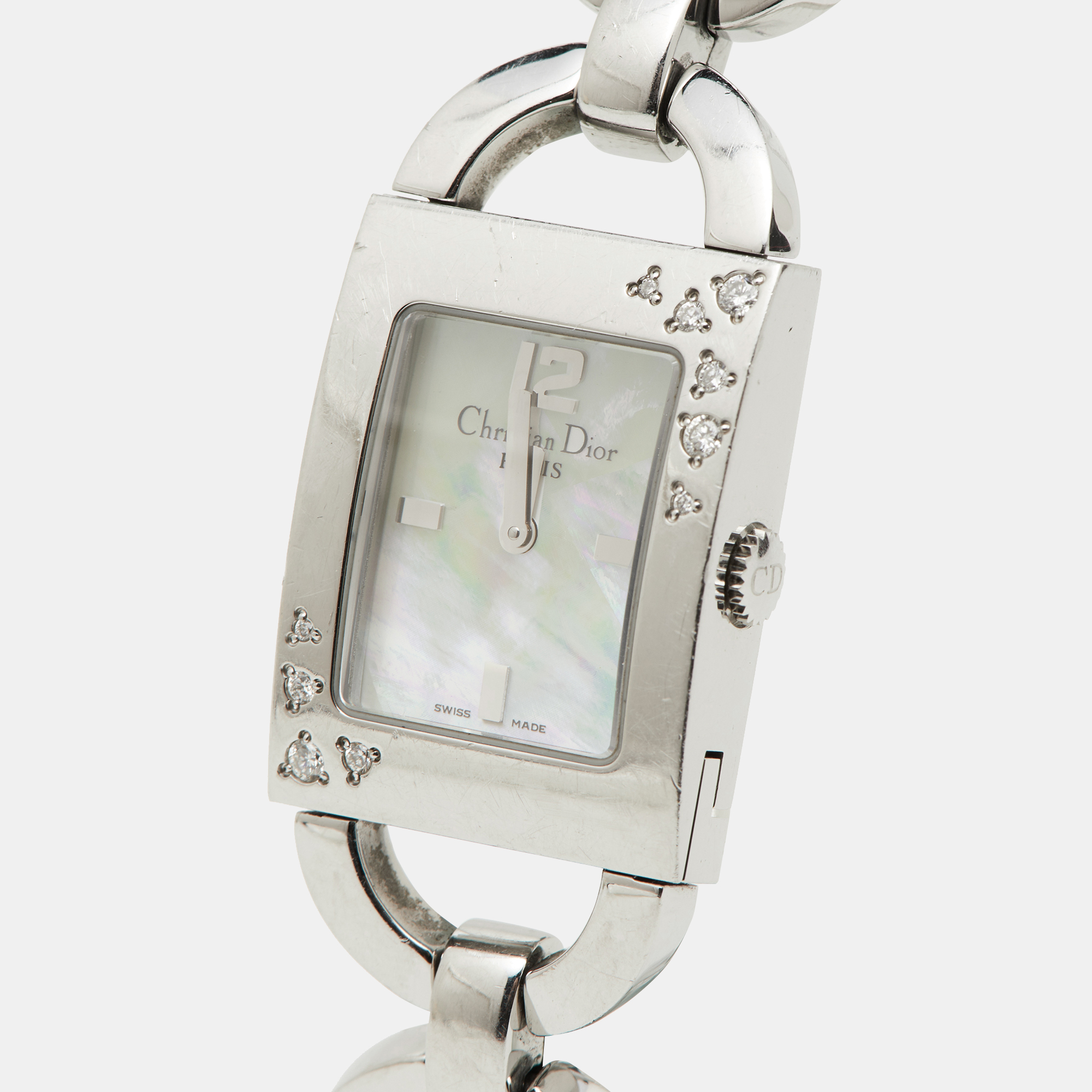 

Christian Dior Mother of Pearl Stainless Steel Diamond Malice D78-1091 Women's Wristwatch, White