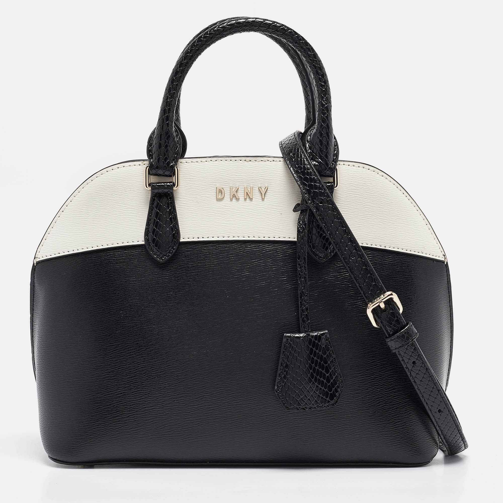 

Dkny Black/White Leather Bobi Satchel