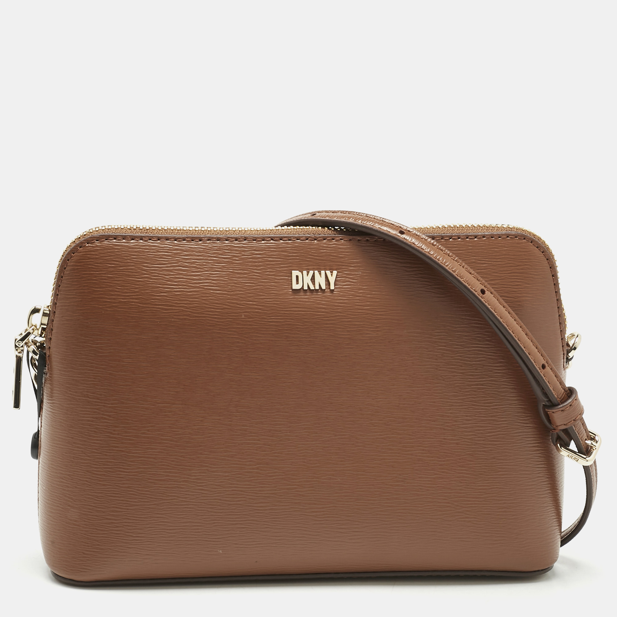 

DKNY Brown Leather Bryant Dome Crossbody Bag