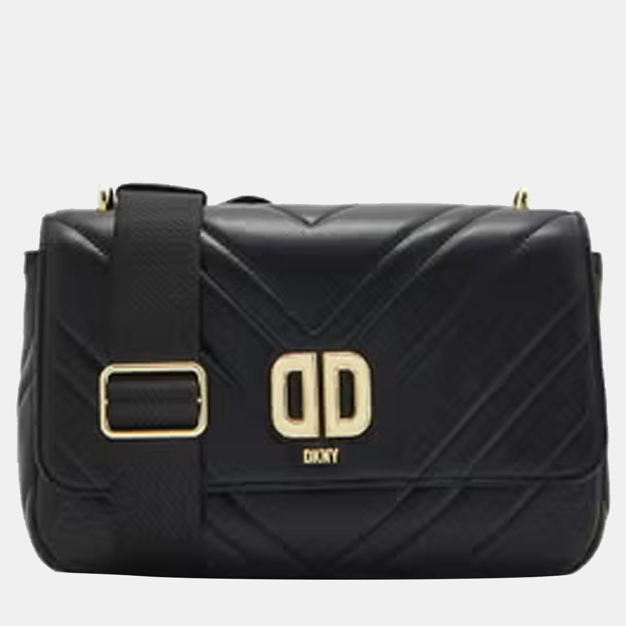 Pre-owned Dkny Black Leather Crossbody