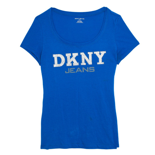 Pre Owned DKNY Blue Cotton T-Shirt S