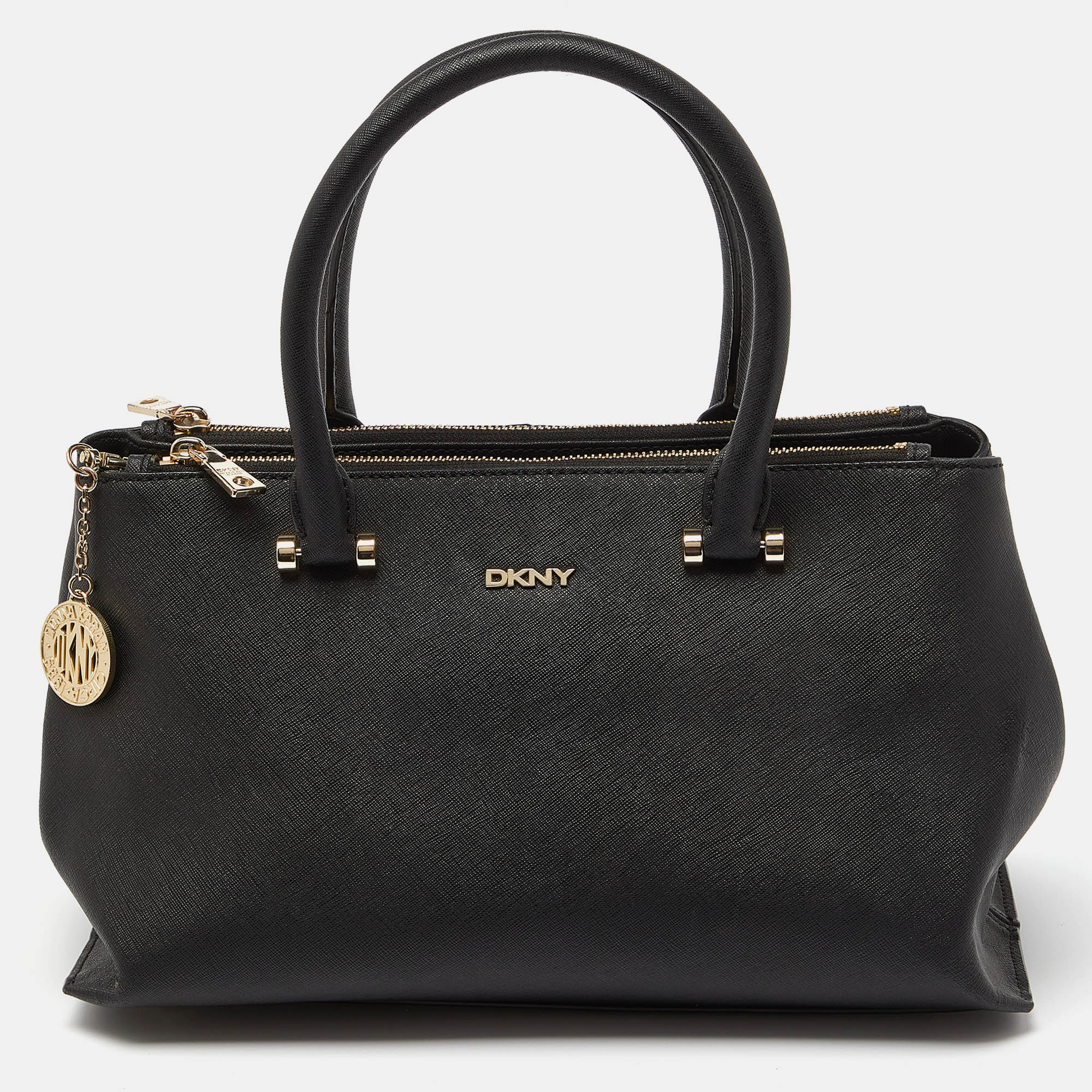 

DKNY Black Saffiano Leather Bryant Park Zip Tote