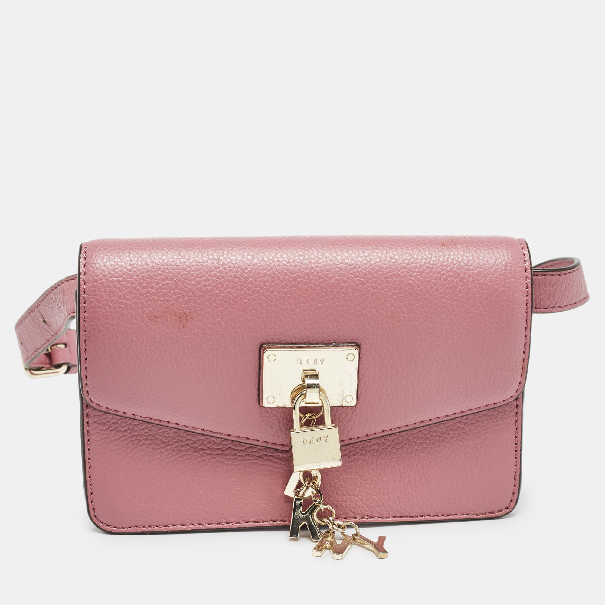 Pre-owned Dkny Pink Leather Elissa Belt Bag