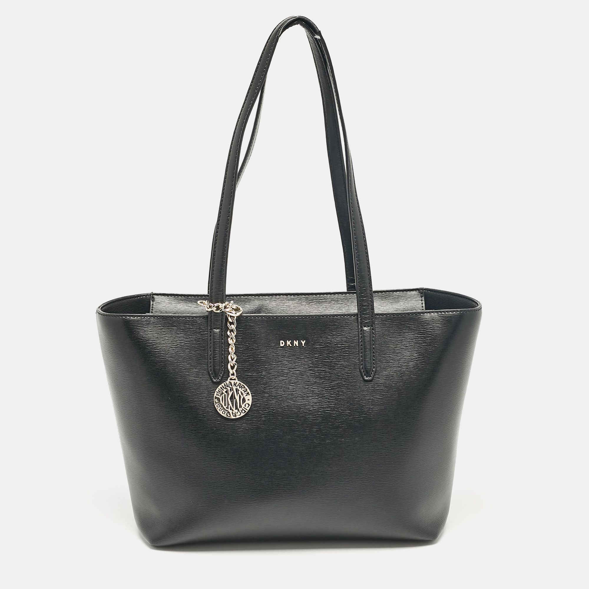 Pre-owned Dkny Black Leather Medium Bryant Tote