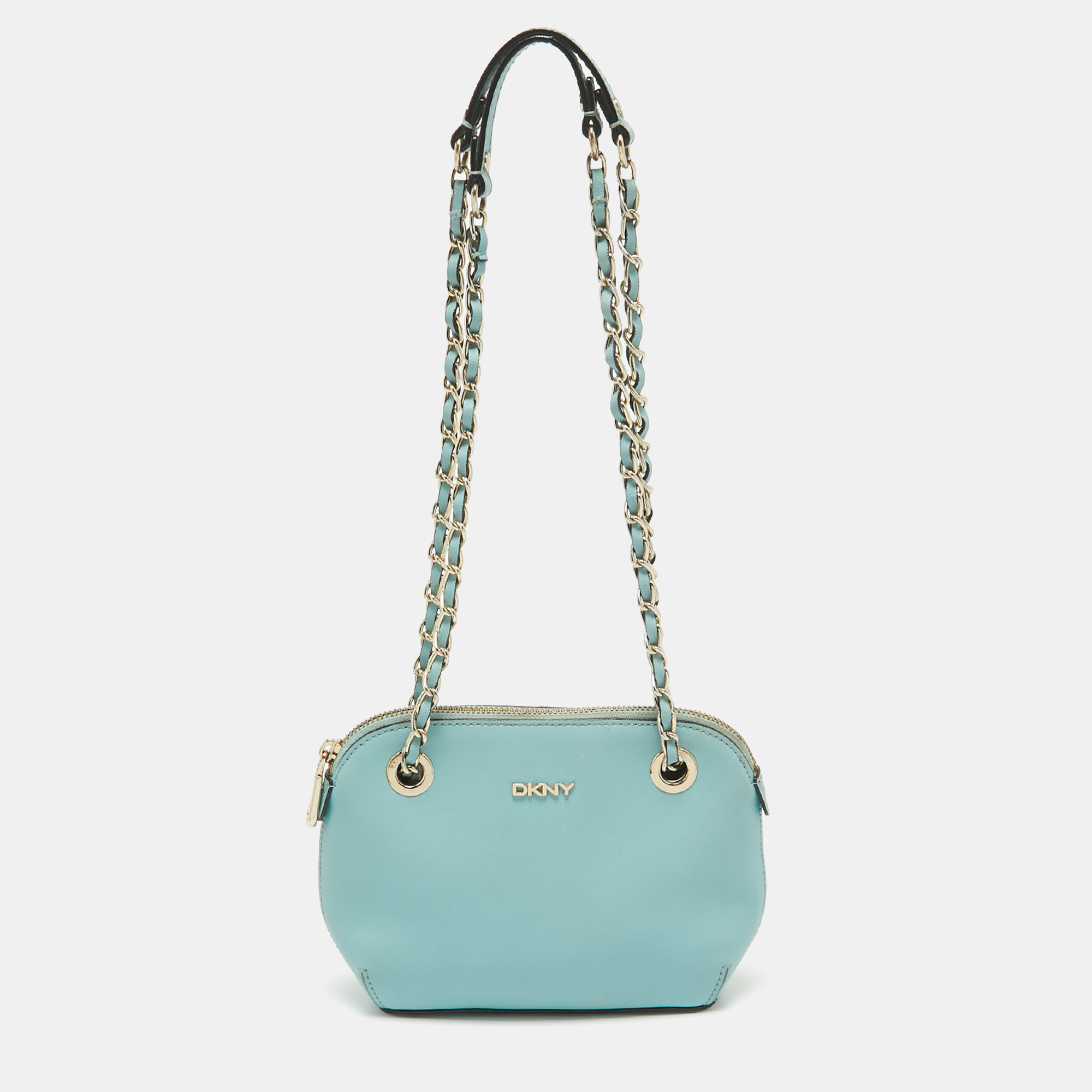 

Dkny Blue Leather Chain Crossbody Bag