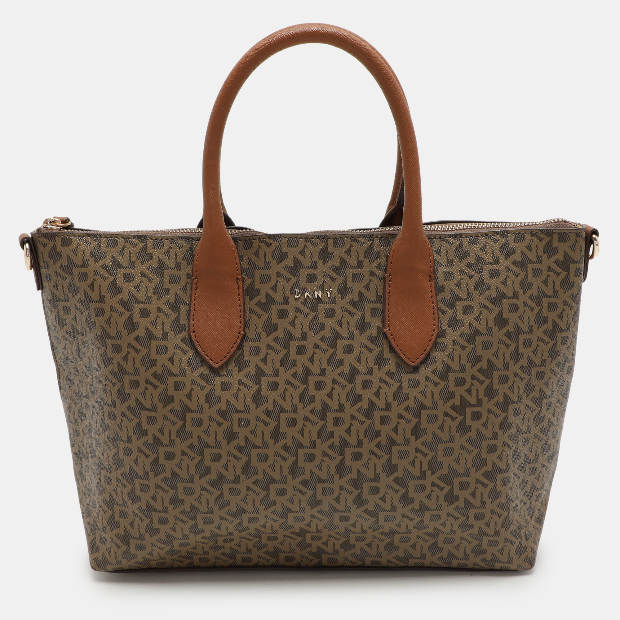 

Dkny Brown Coated Canvas Tote