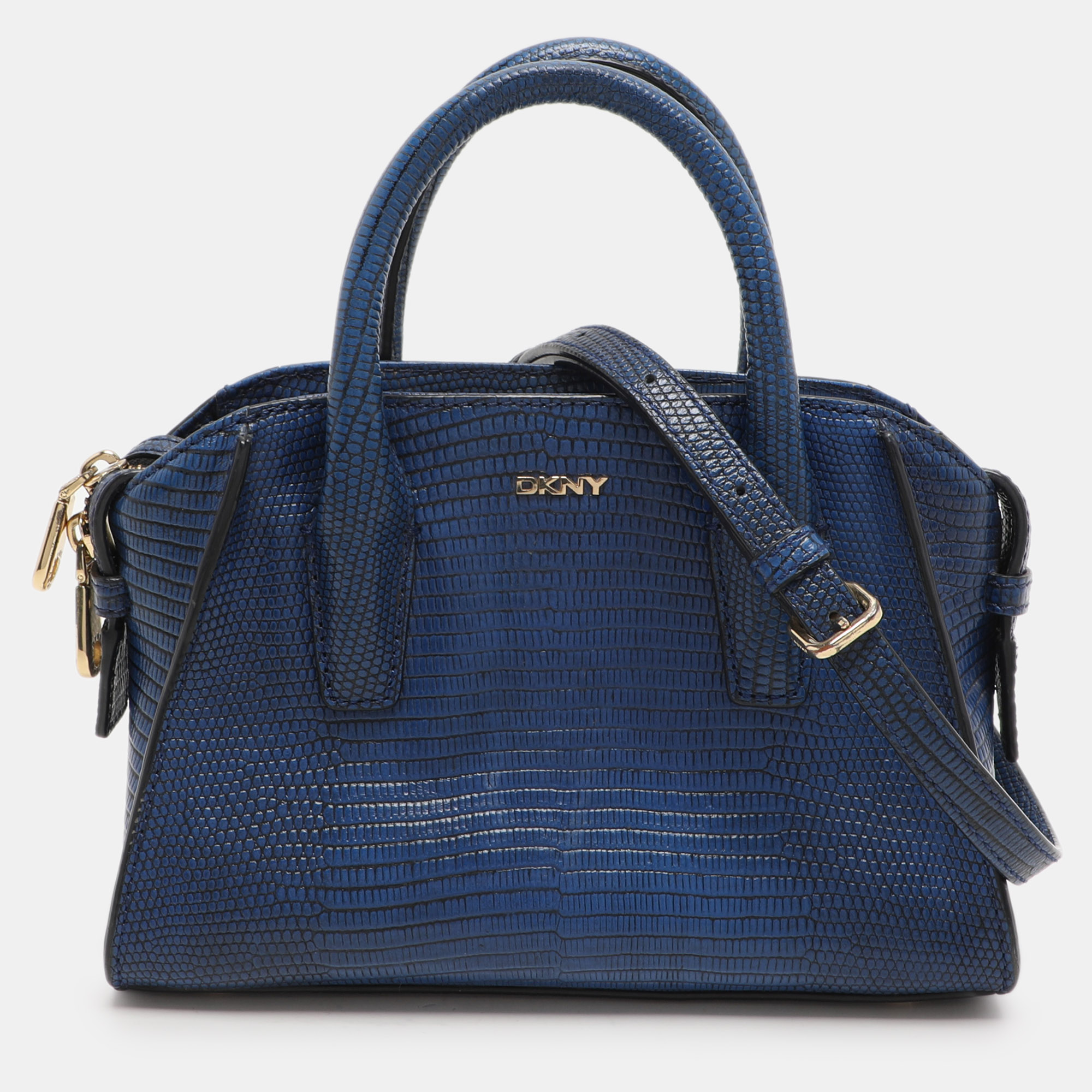 

Dkny Blue Lizard Embossed Leather Chelsea Satchel