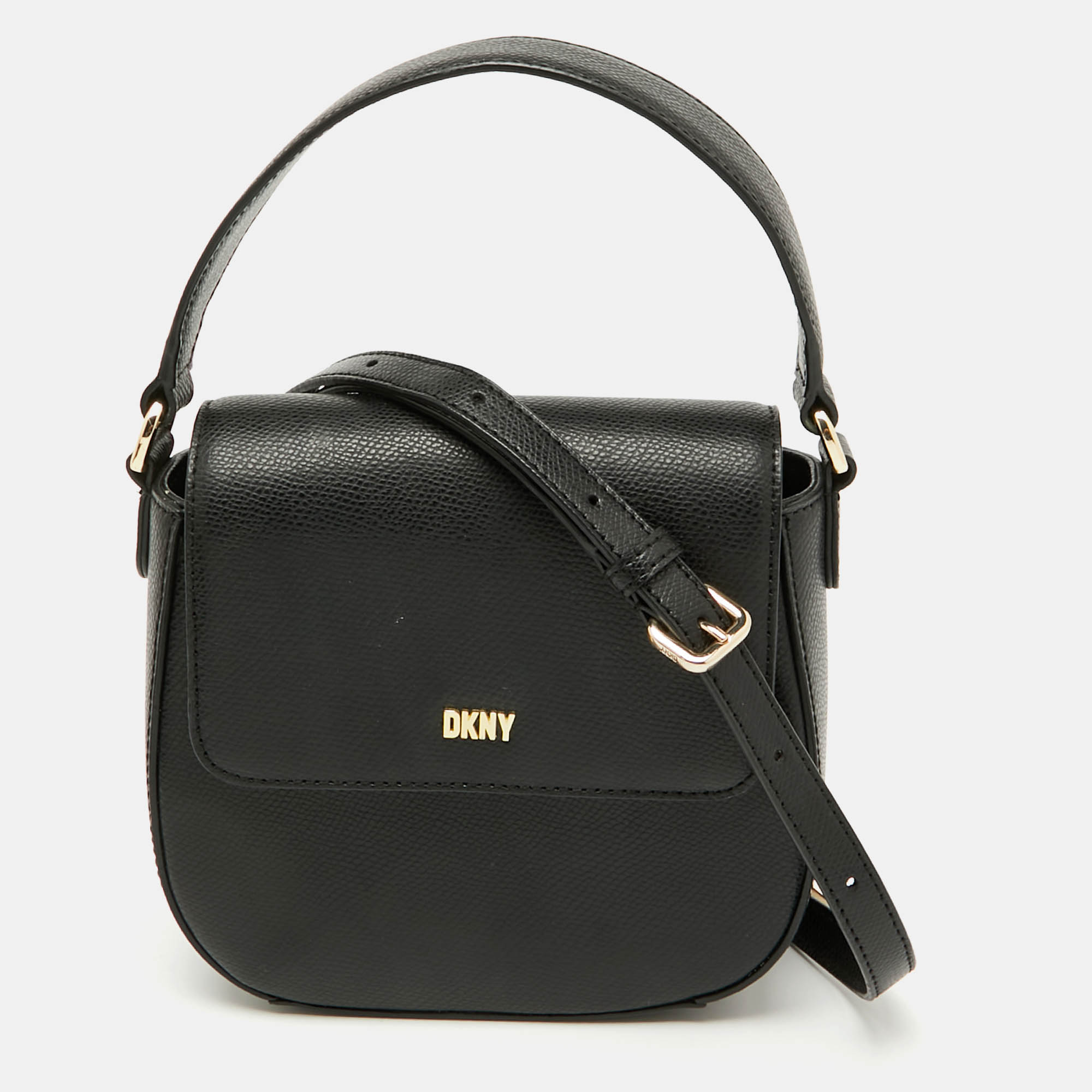 

DKNY Black Leather Flap Shoulder Bag