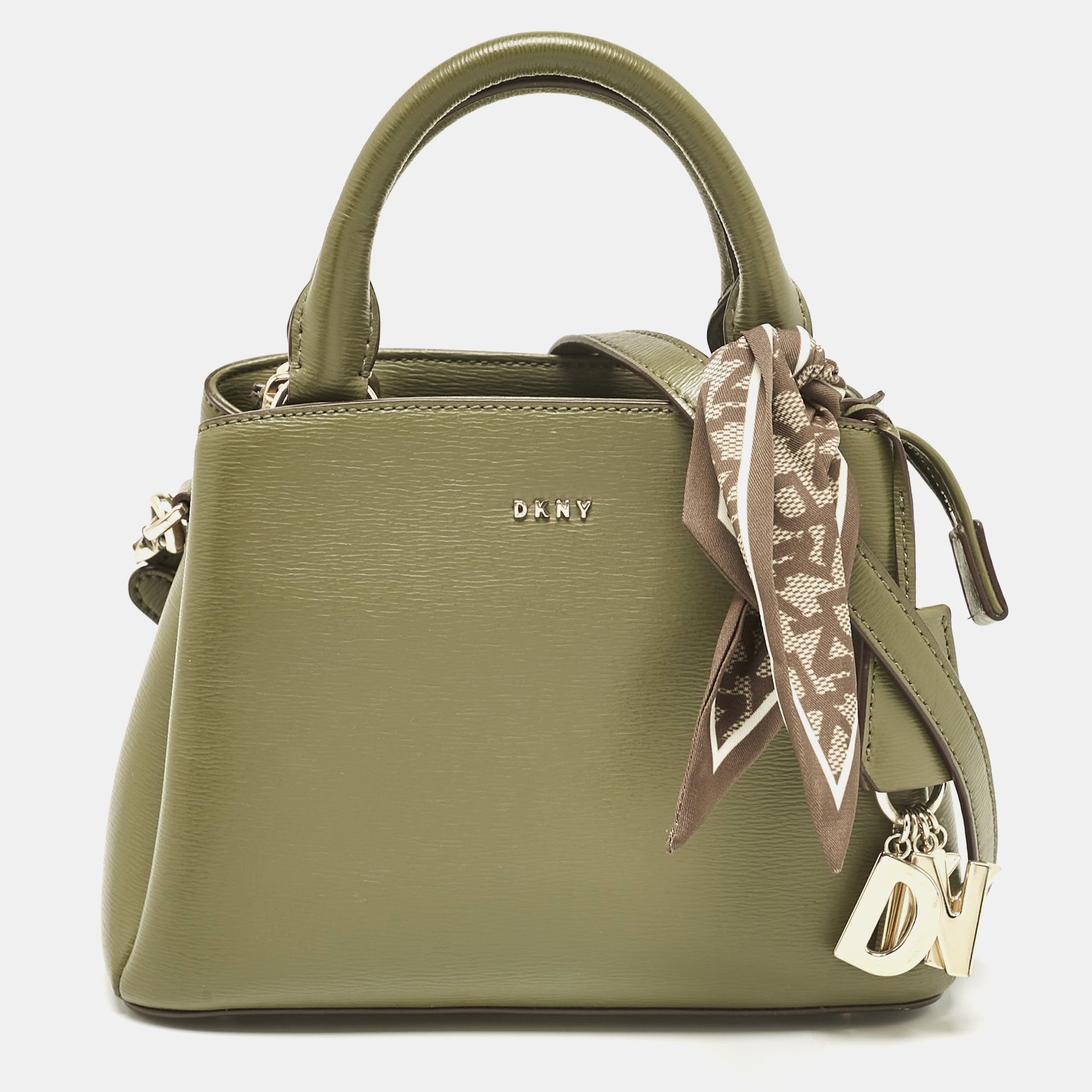 

Dkny Olive Green Leather Paige Tote