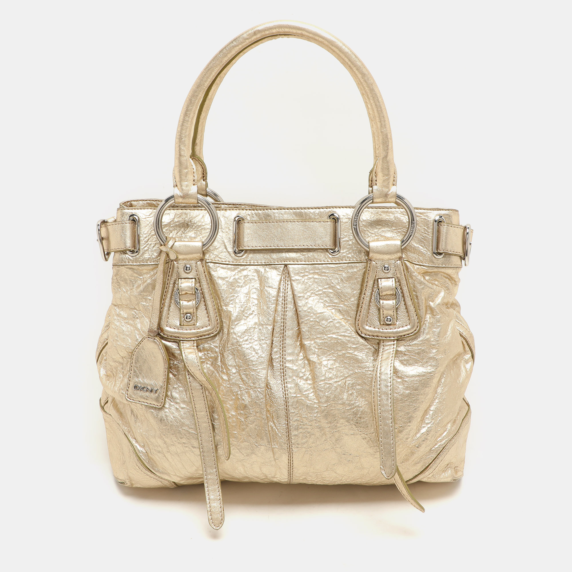 

DKNY Gold Crinkled Leather Tote