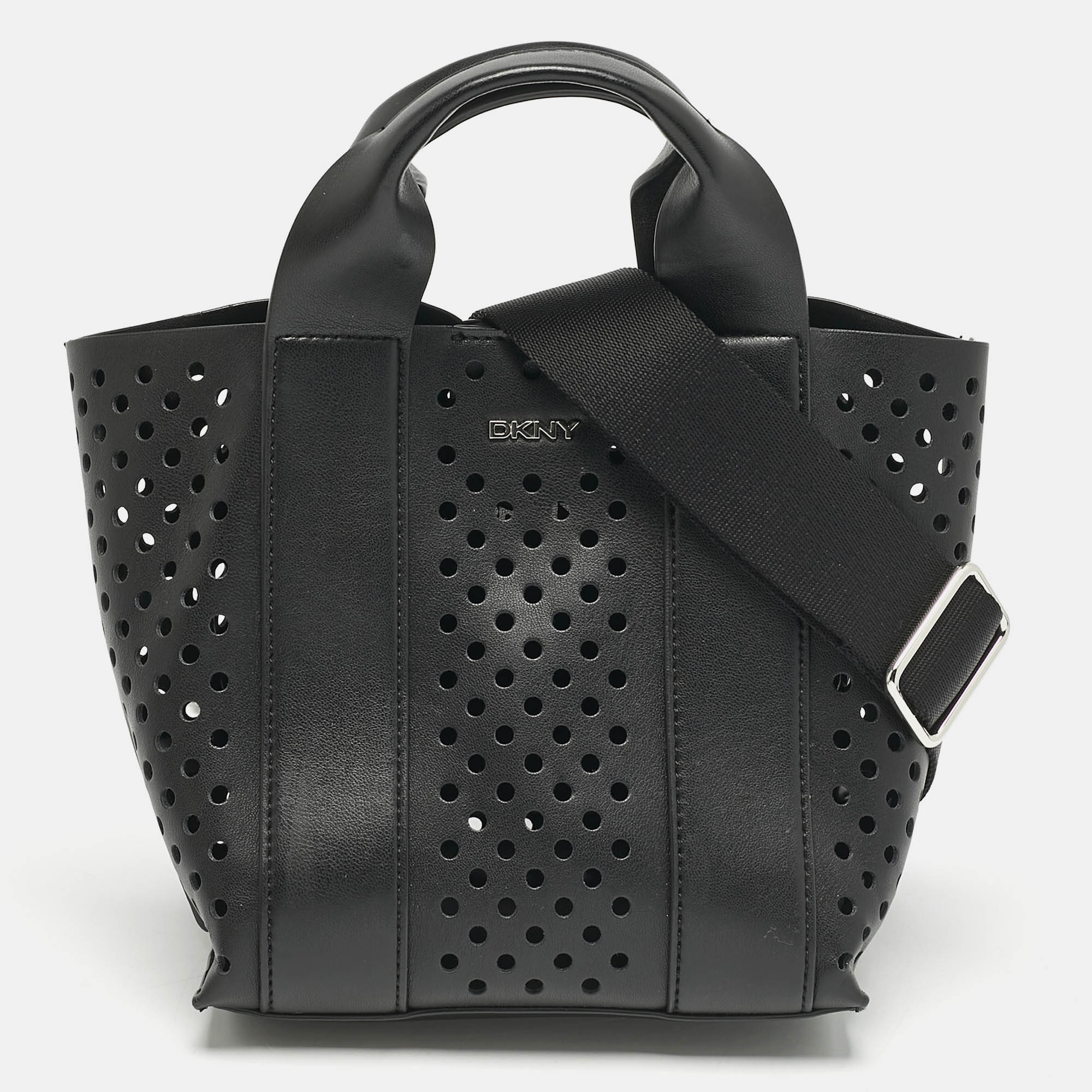 

DKNY Black Faux Leather Mini Dakota Tote