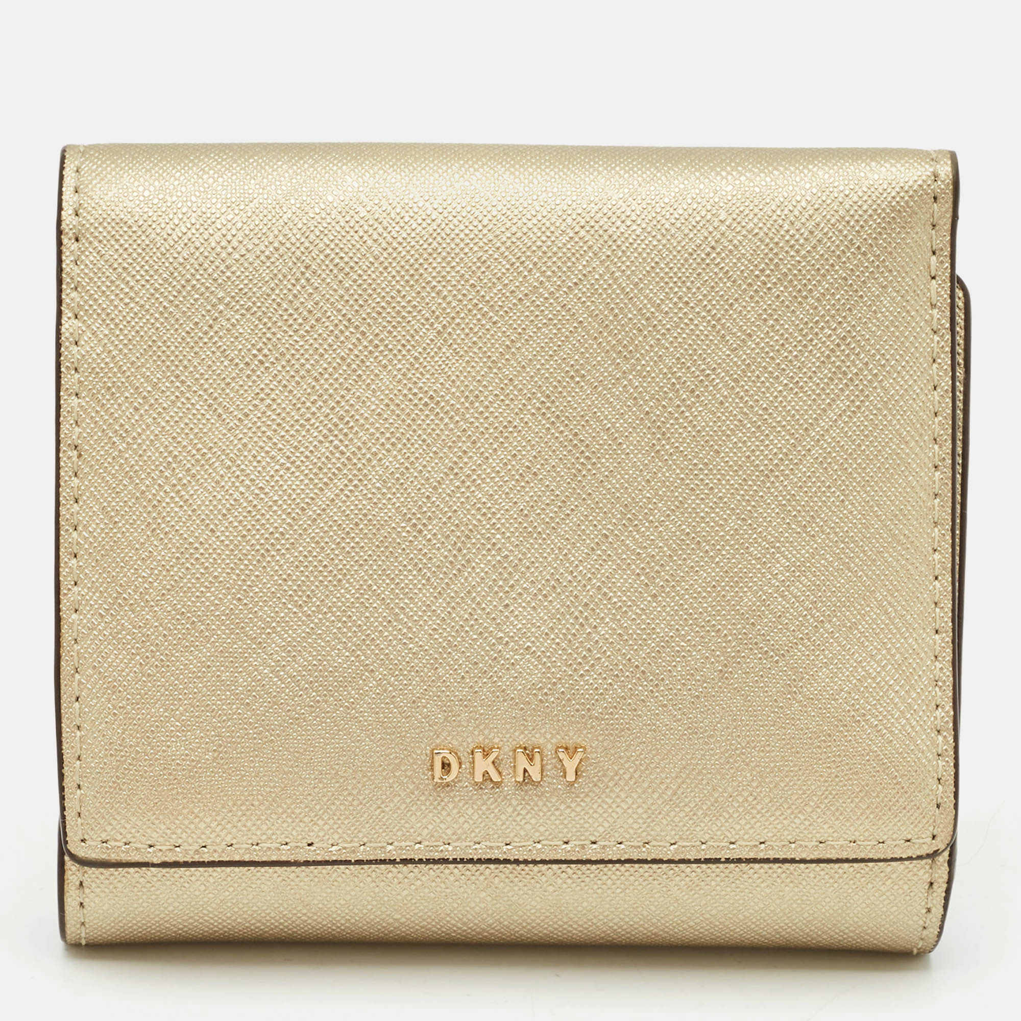 

Dkny Gold Leather Trifold Wallet