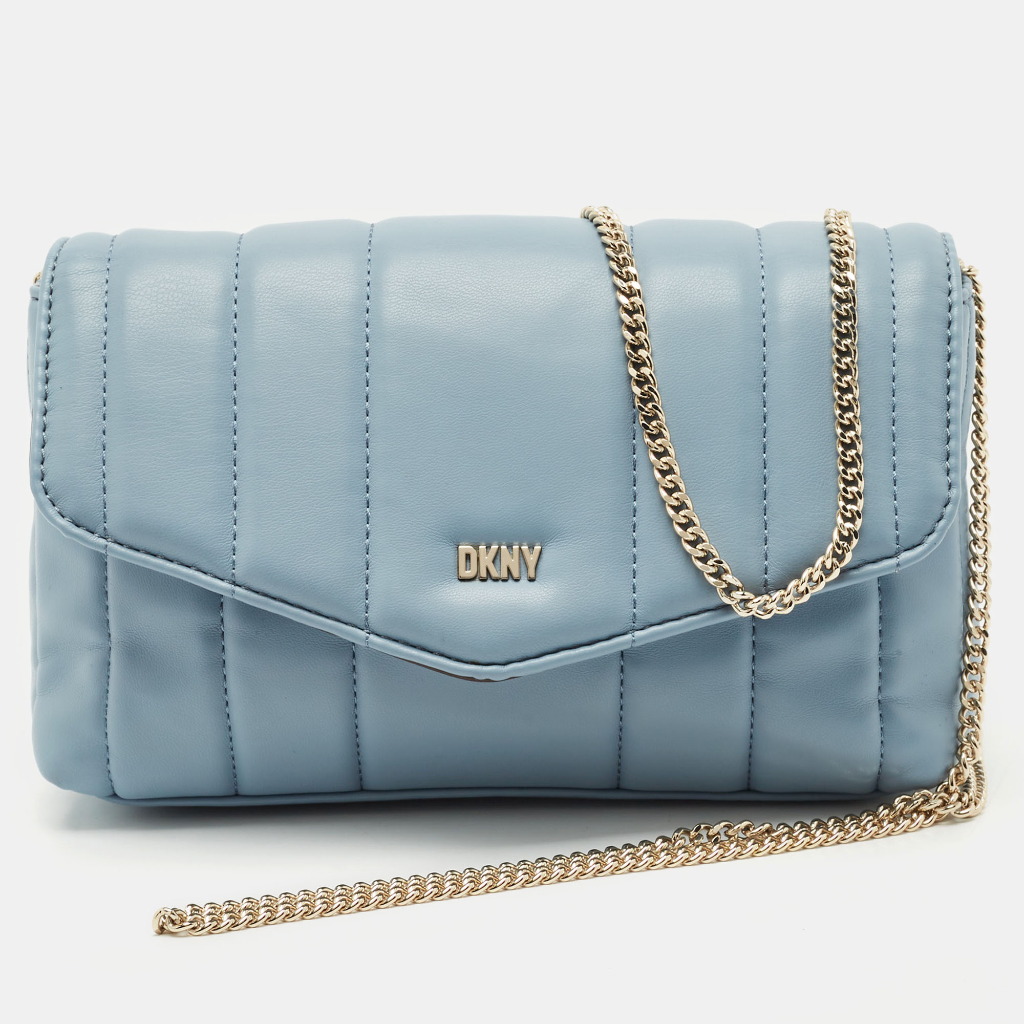 

DKNY Light Blue Faux Leather Lexington Shoulder Bag