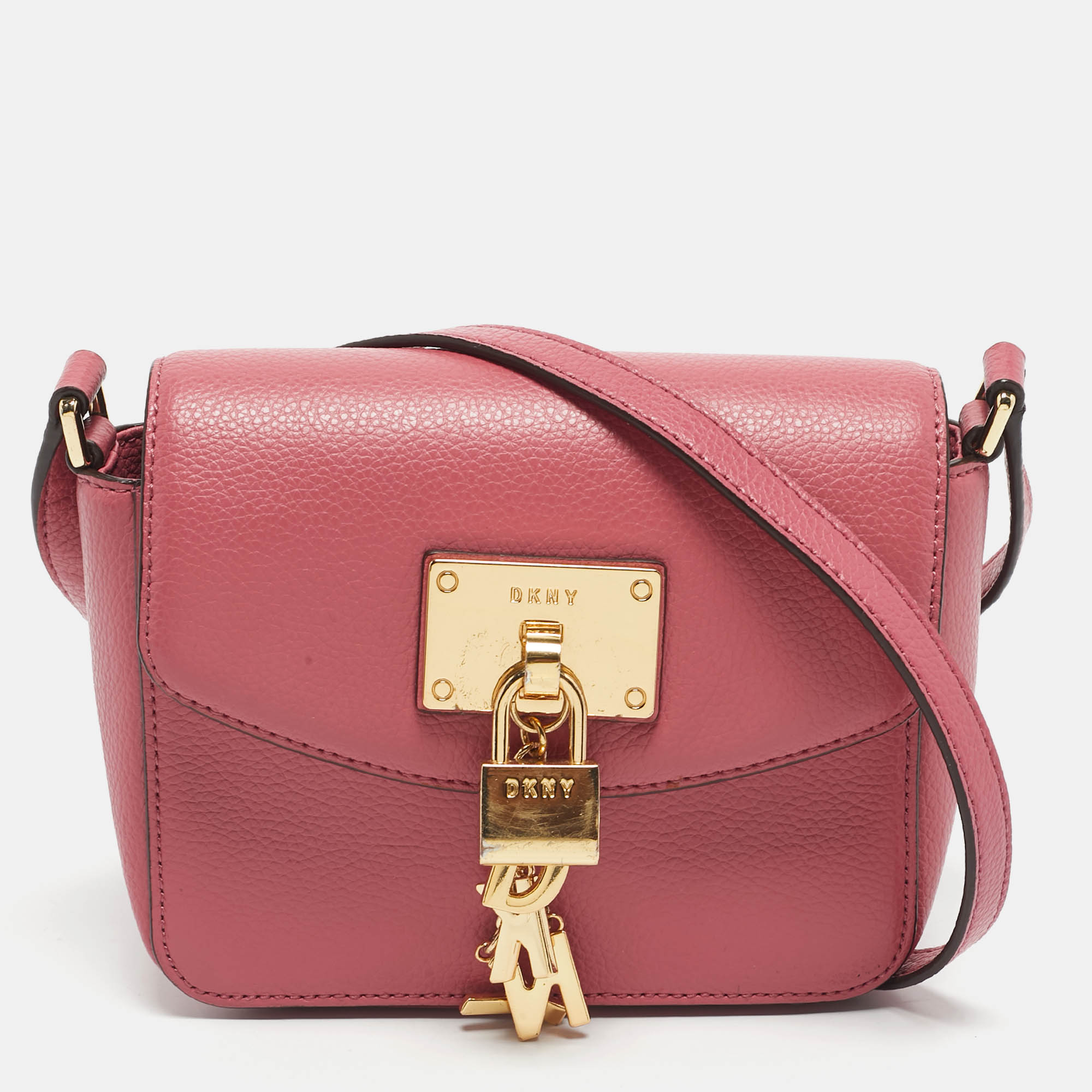 Pre-owned Dkny Pink Leather Elissa Crossbody Bag