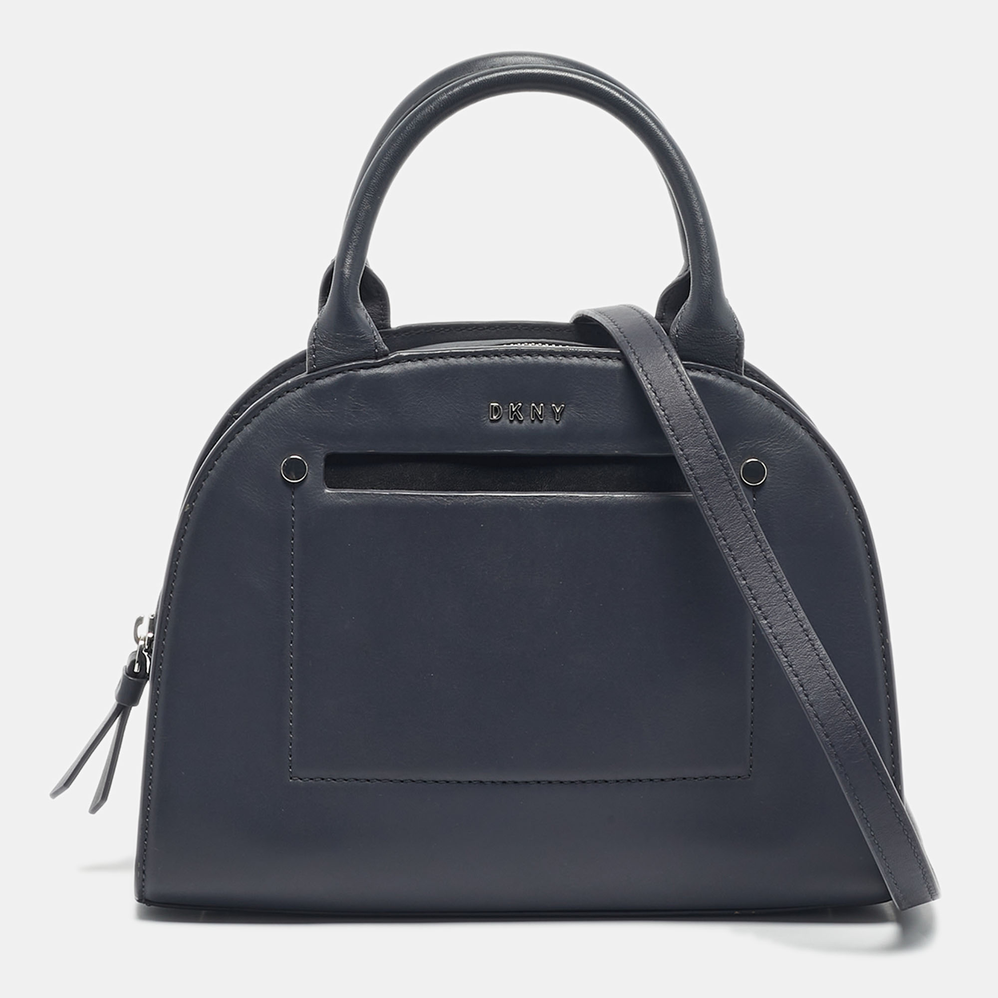 

DKNY Blue Leather Logo Satchel