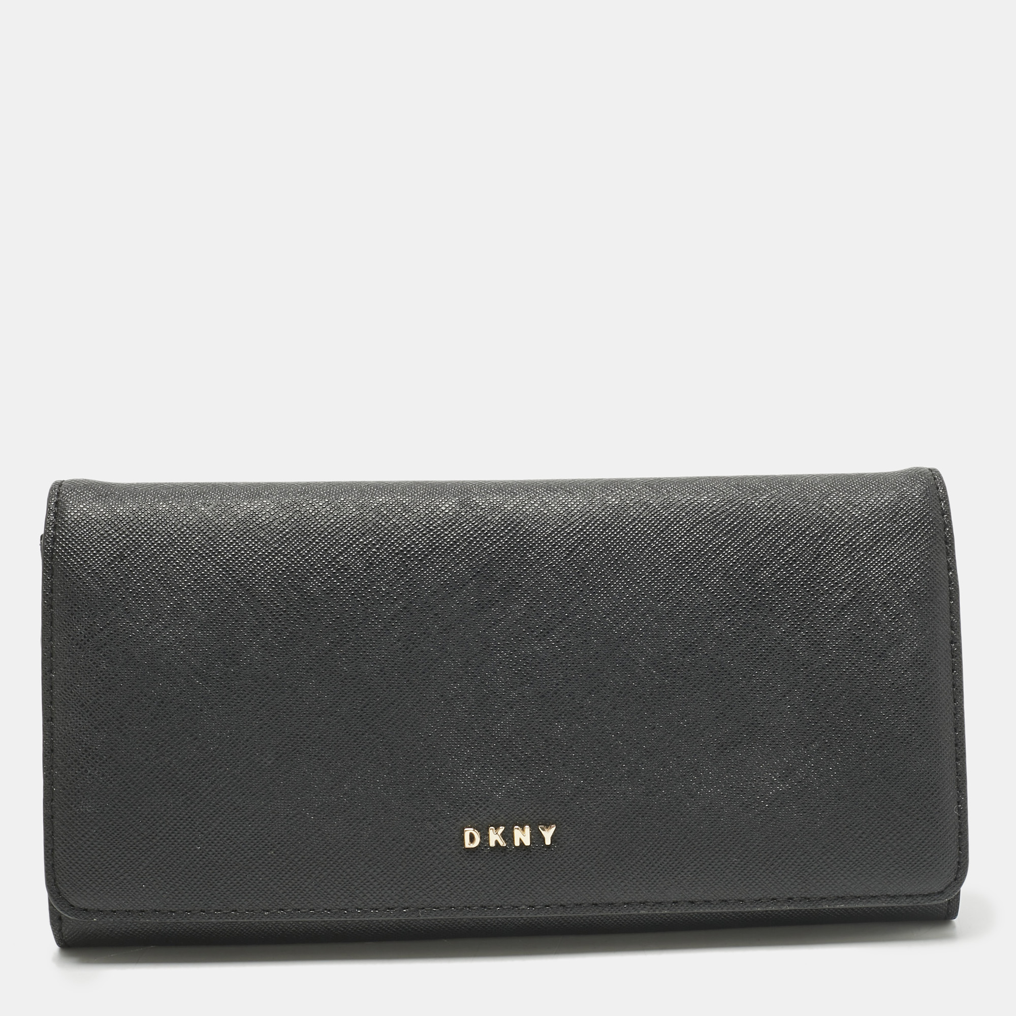

DKNY Black Leather Continental Flap Wallet