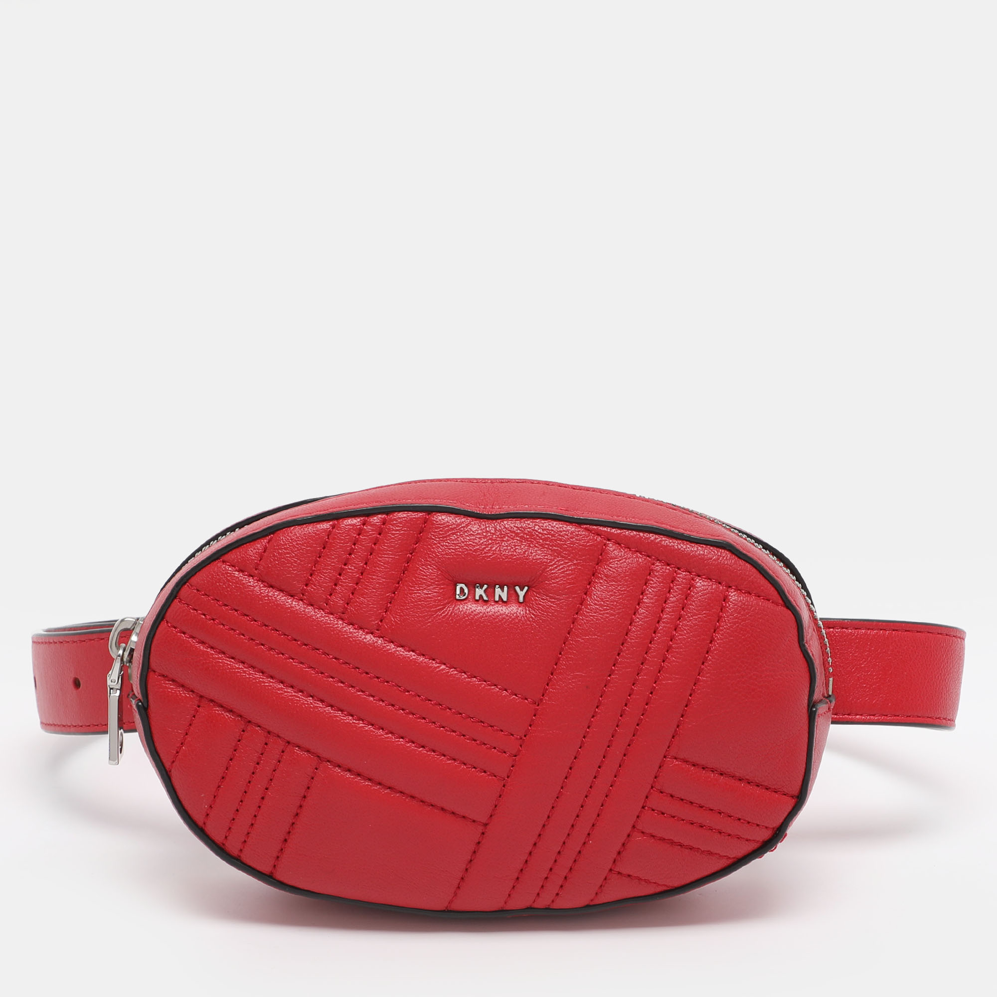 

DKNY Red Leather Belt Bag